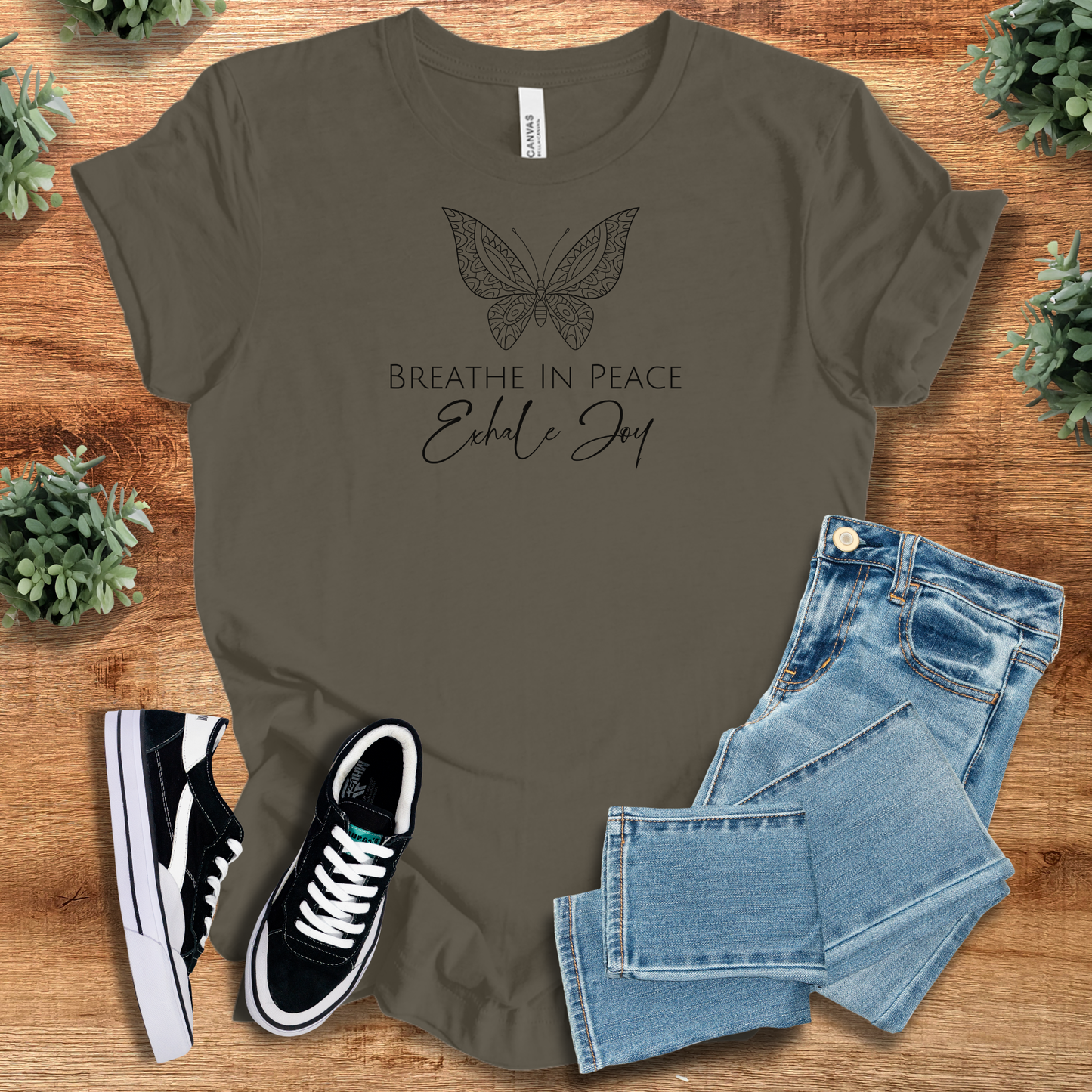 Breathe In Peace Exhale Joy T‑Shirt | Soft Bella+Canvas Tee