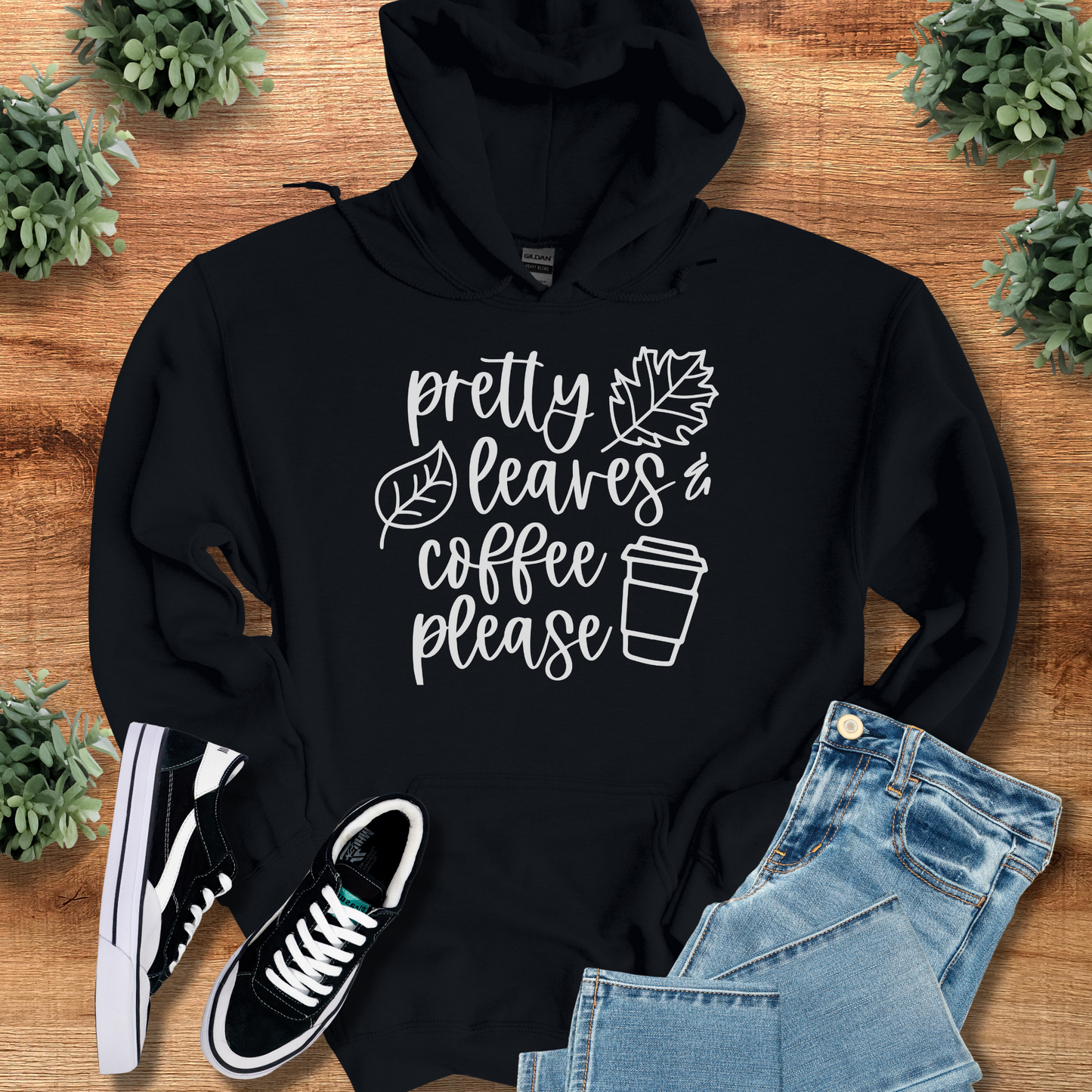 Pretty Leaves & Coffee Please Hoodie