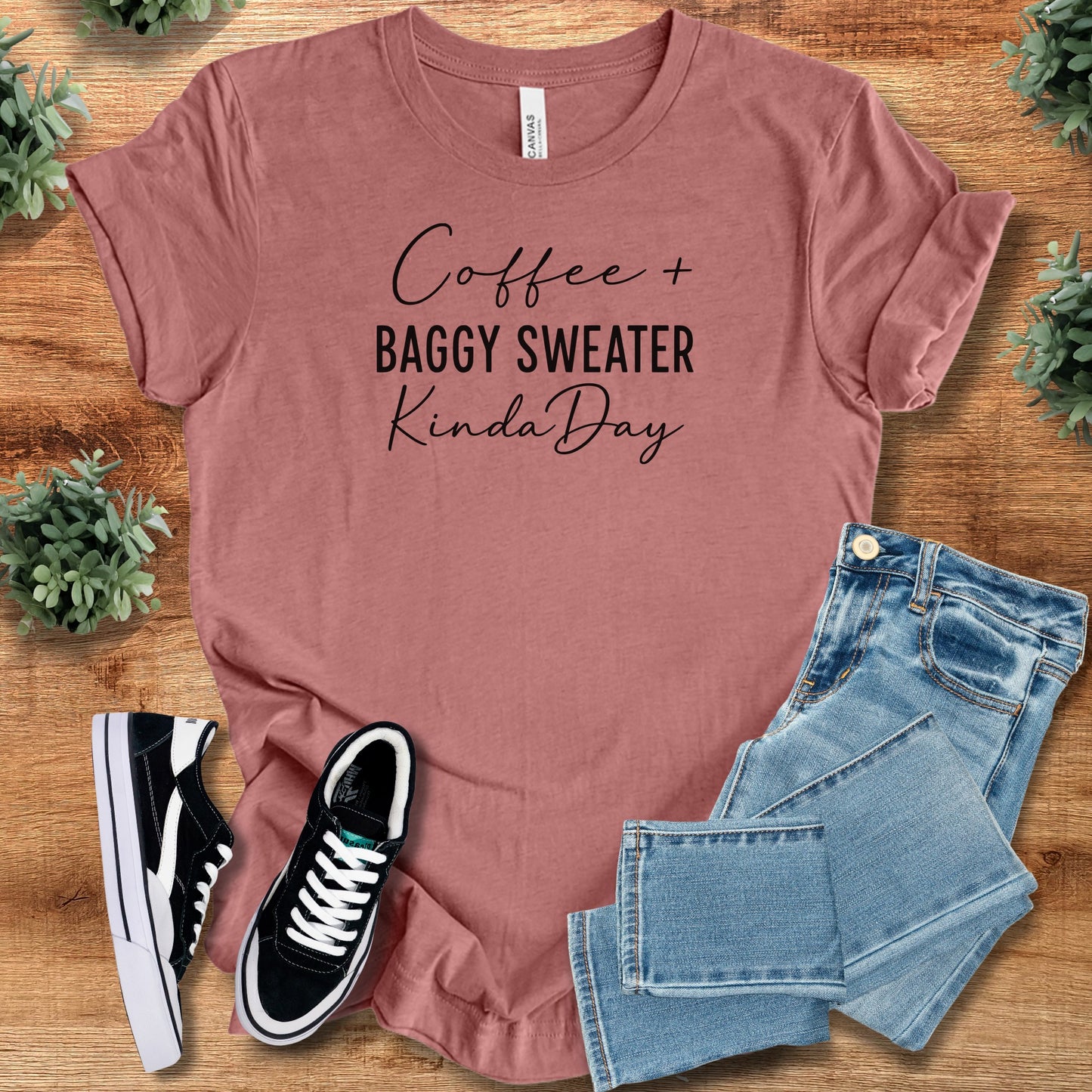 Coffee and Baggie Sweater Kind of Day Tee