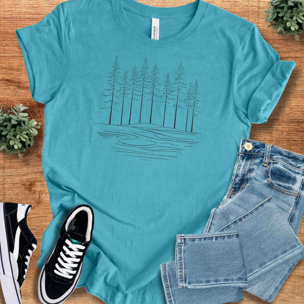 Soft-cream t-shirt with '' text, flat lay styled on a wooden surface.