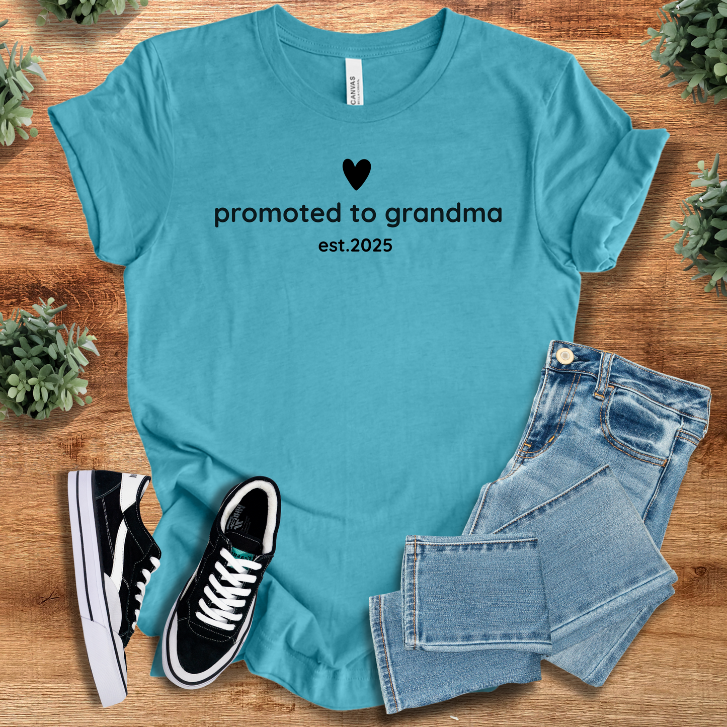 Custom Year Promoted to Grandma Tee