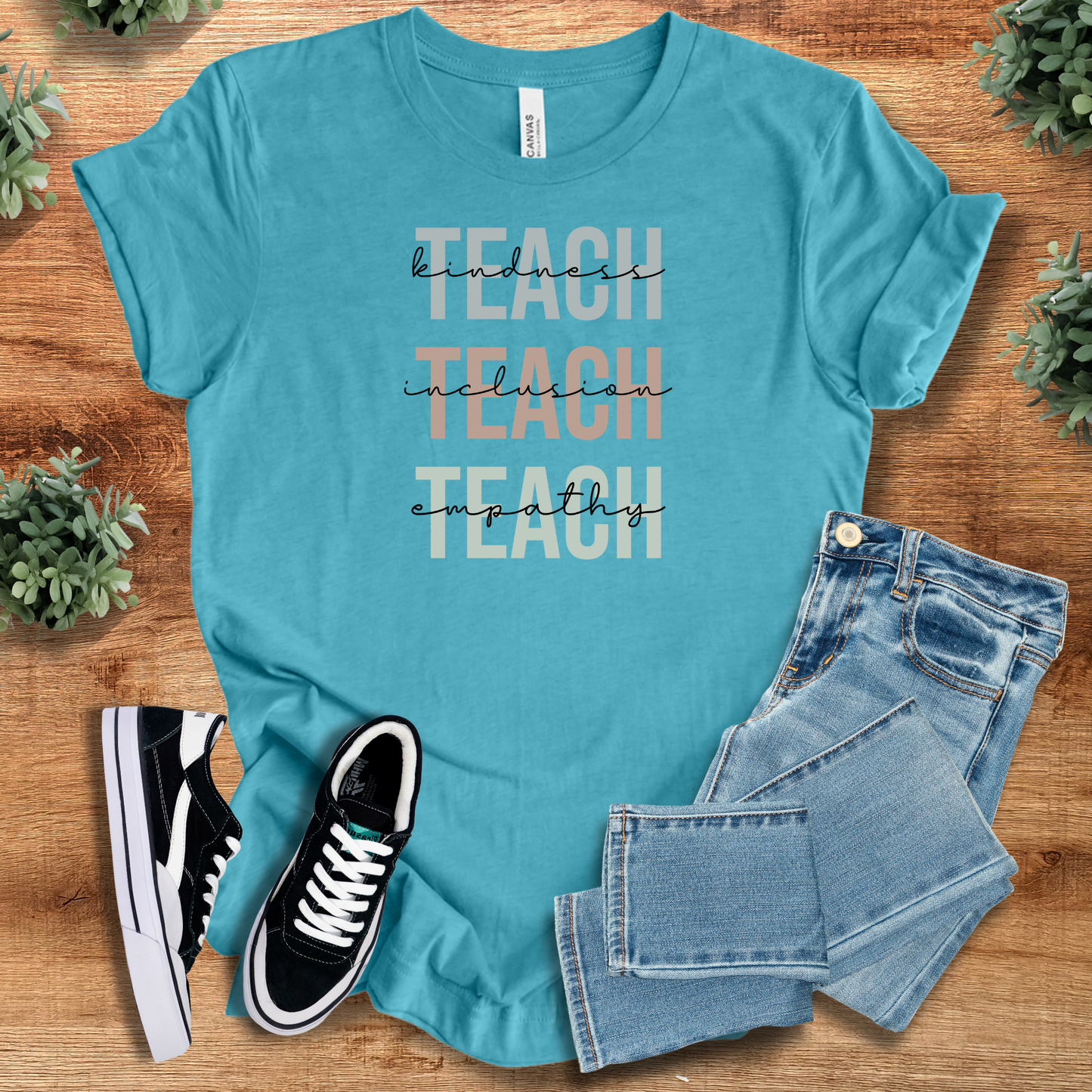 Teach Kindness, Inclusion, Empathy T‑Shirt | Soft Bella+Canvas Tee