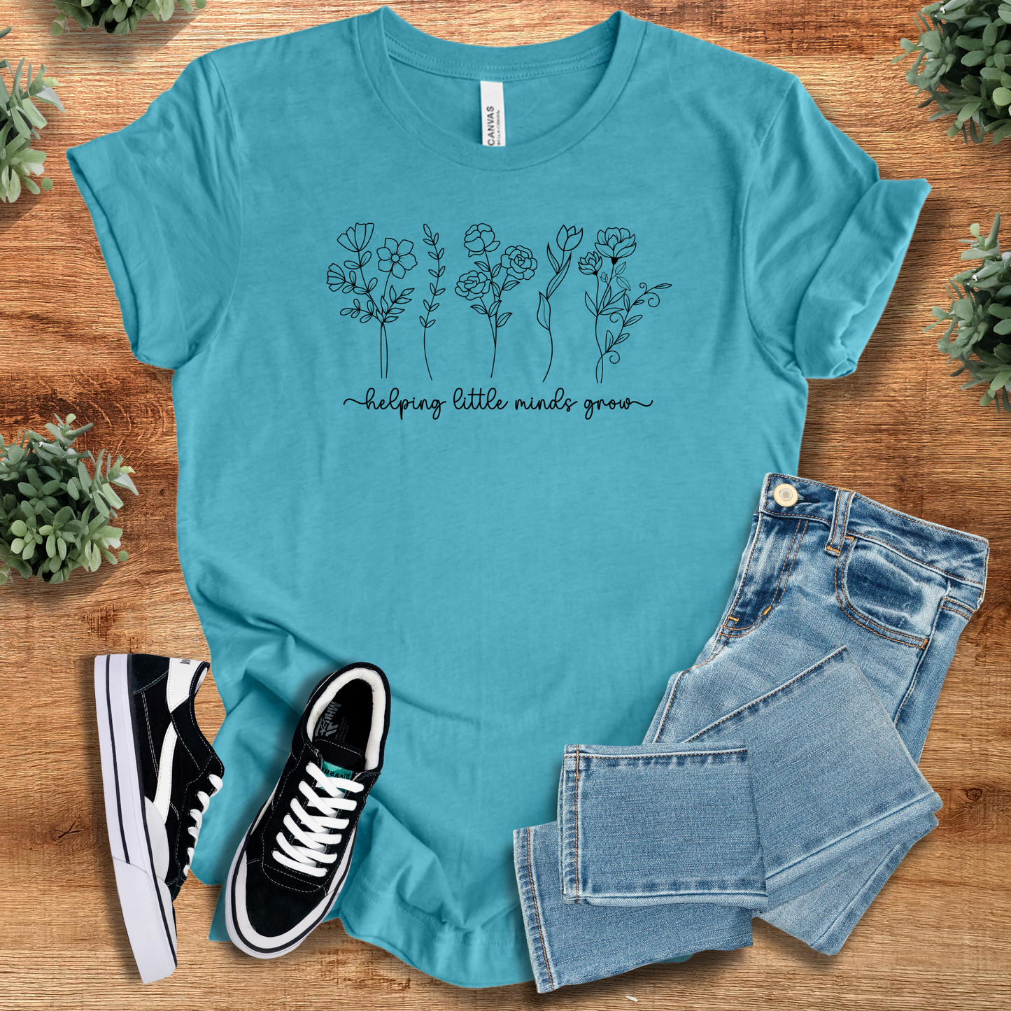 Helping Little Minds Grow T‑Shirt | Soft Bella+Canvas Tee
