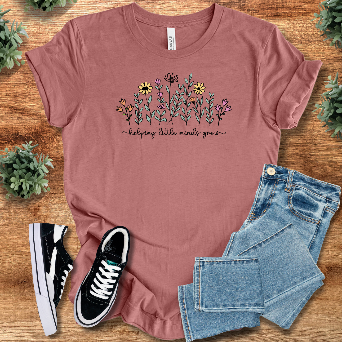 Wildflower Helping Little Minds Grow T‑Shirt | Soft Bella+Canvas Tee