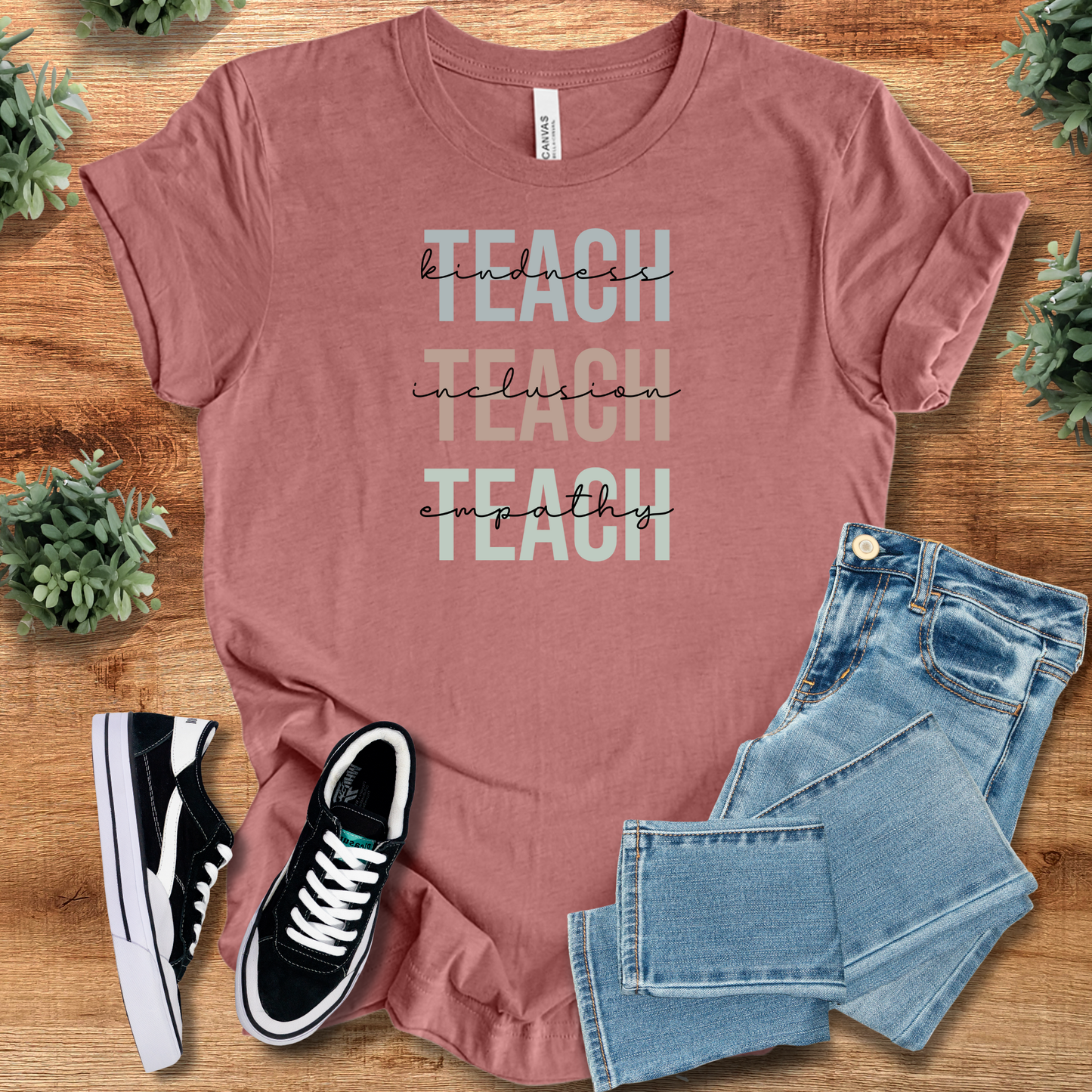 Teach Kindness, Inclusion, Empathy T‑Shirt | Soft Bella+Canvas Tee
