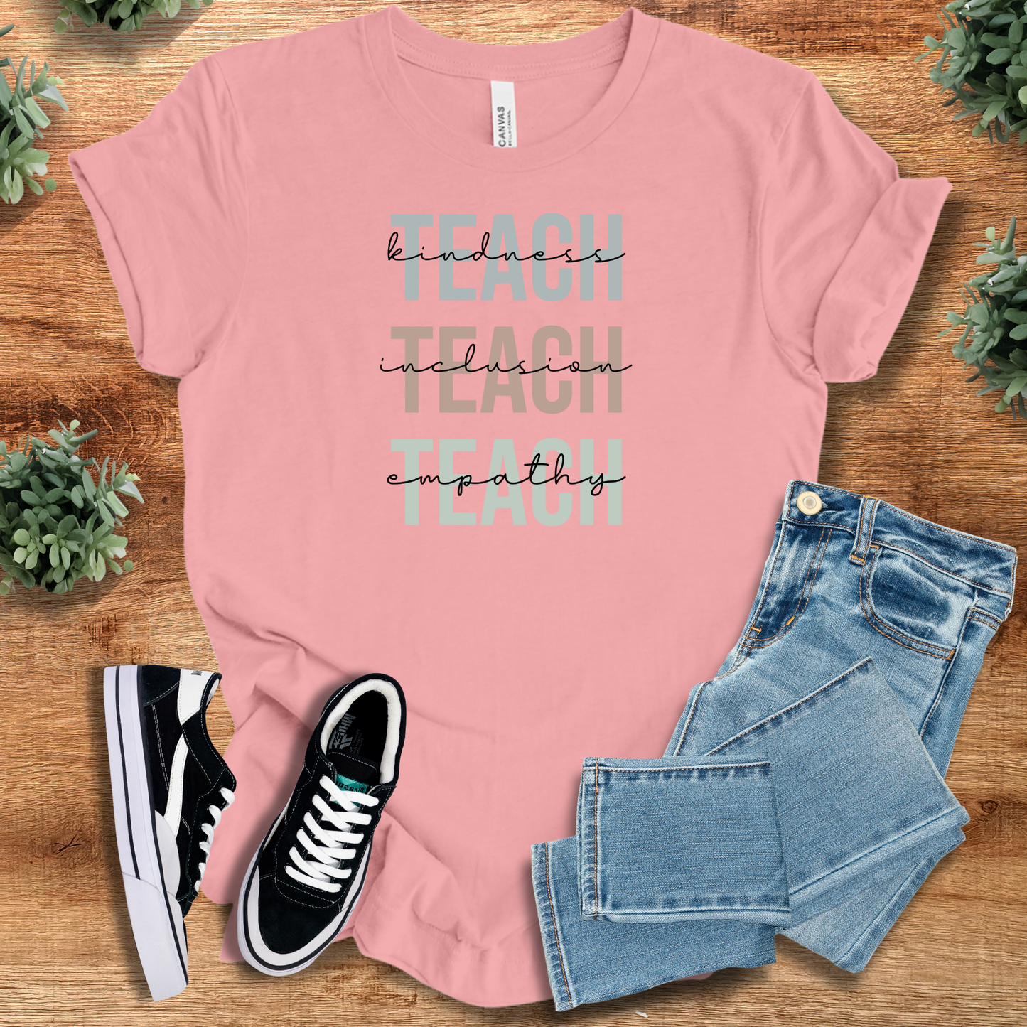 Teach Kindness, Inclusion, Empathy T‑Shirt | Soft Bella+Canvas Tee