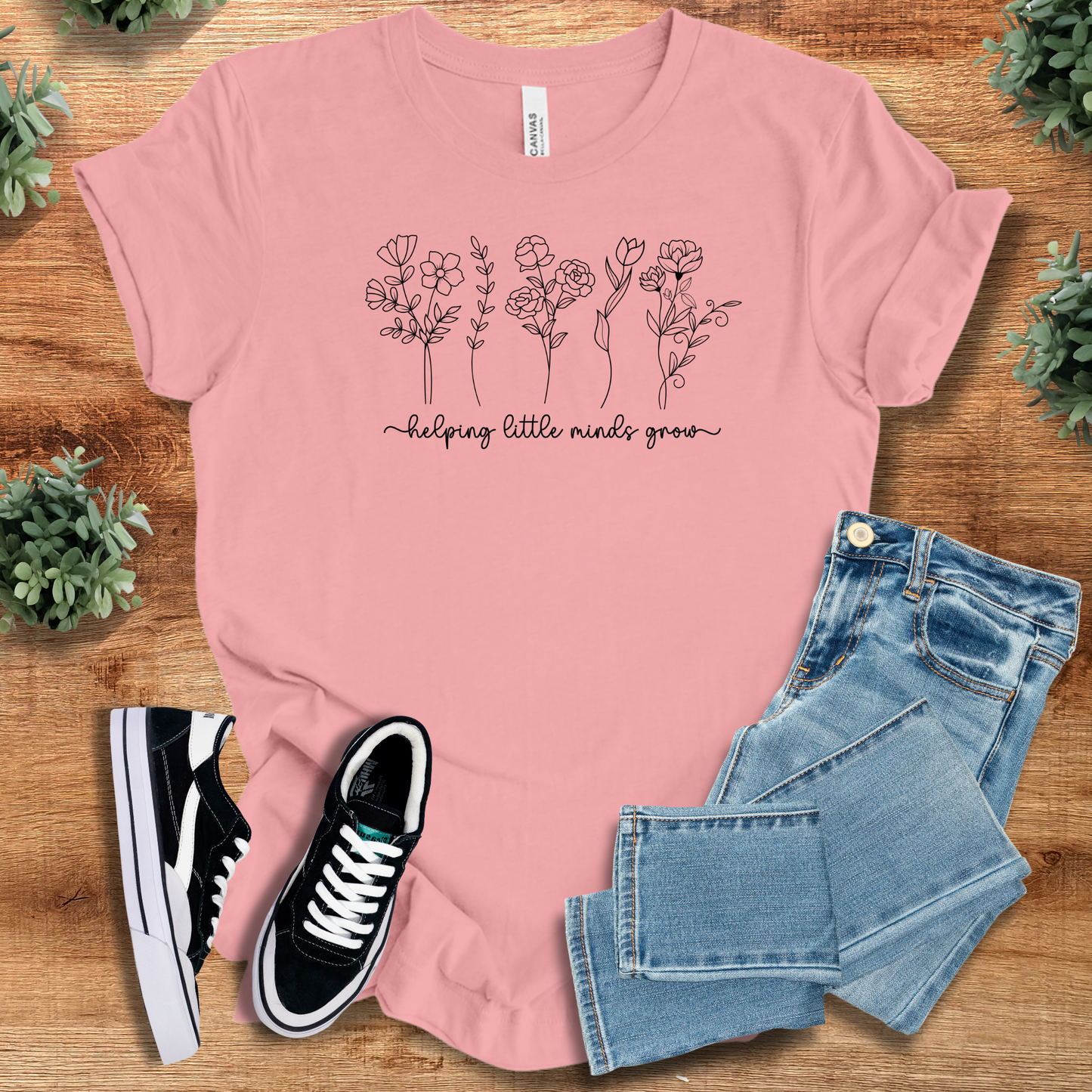 Helping Little Minds Grow T‑Shirt | Soft Bella+Canvas Tee