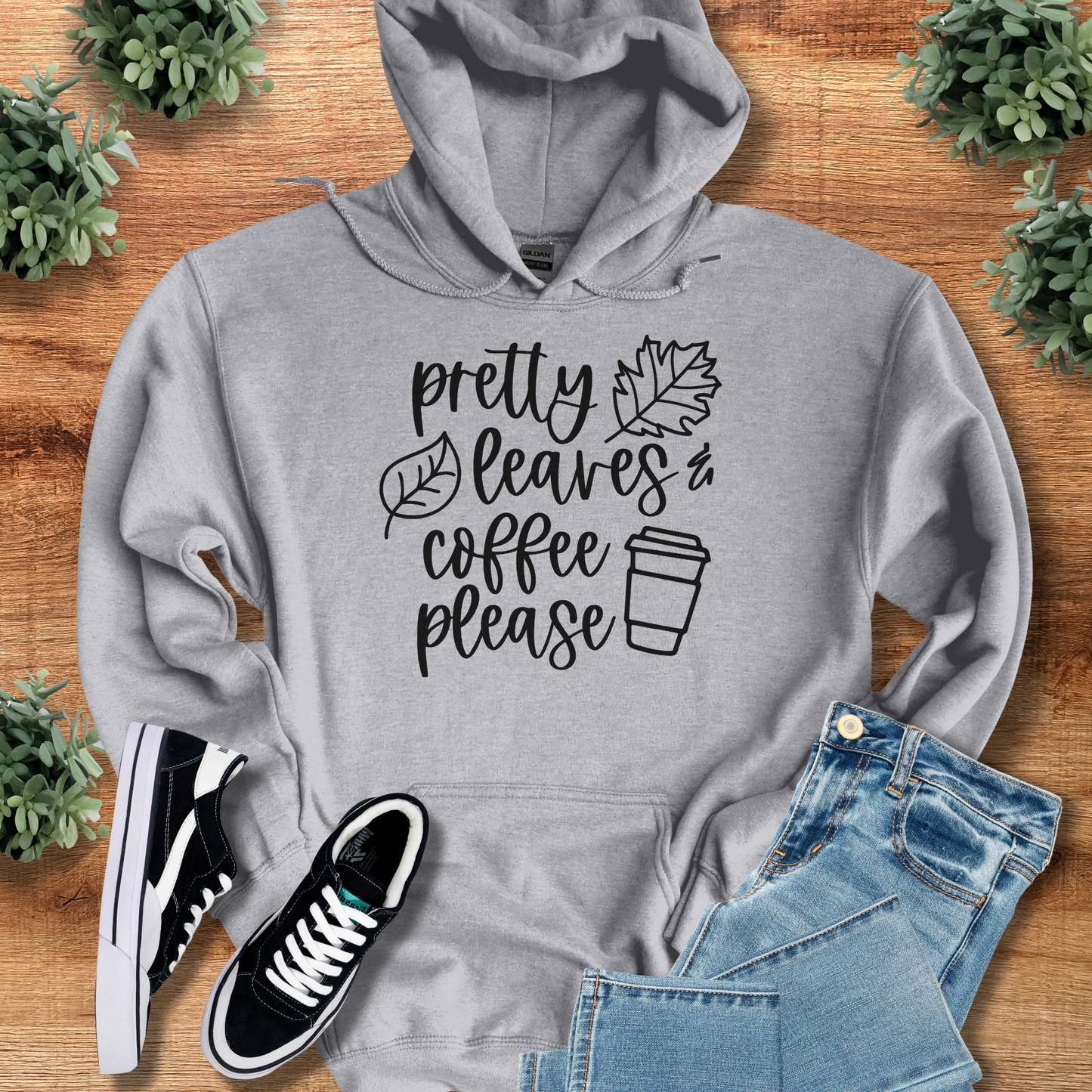 Pretty Leaves & Coffee Please Hoodie