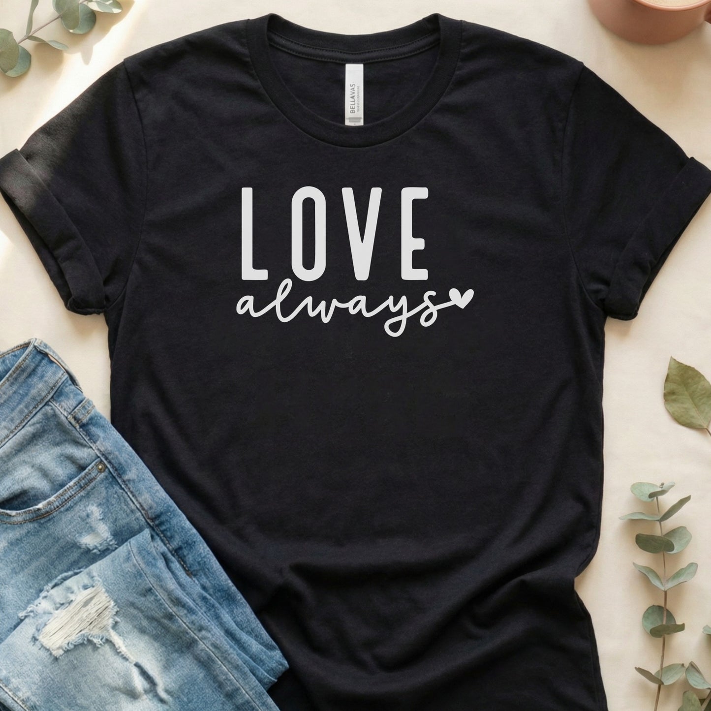 Love Always Graphic Tee with Heart Shirt