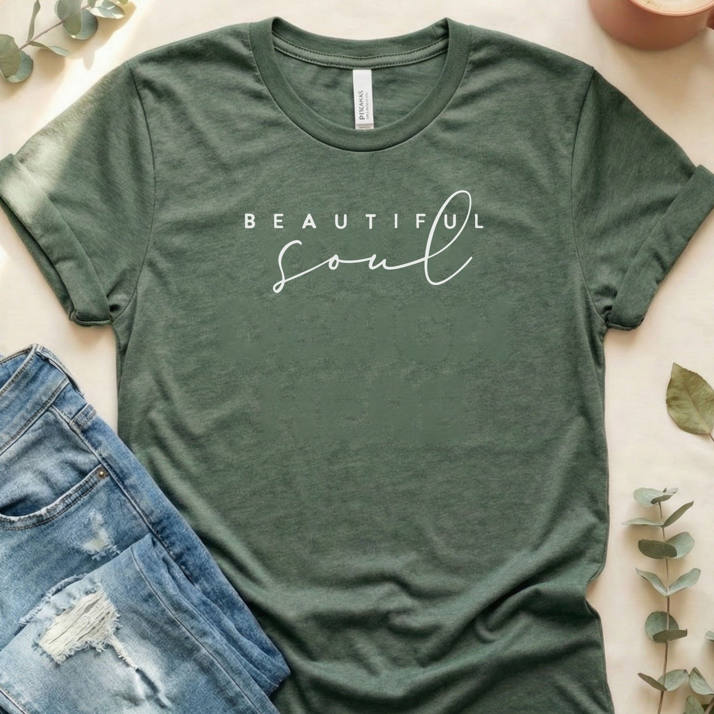 Beautiful Soul Graphic Teal Green T-Shirt