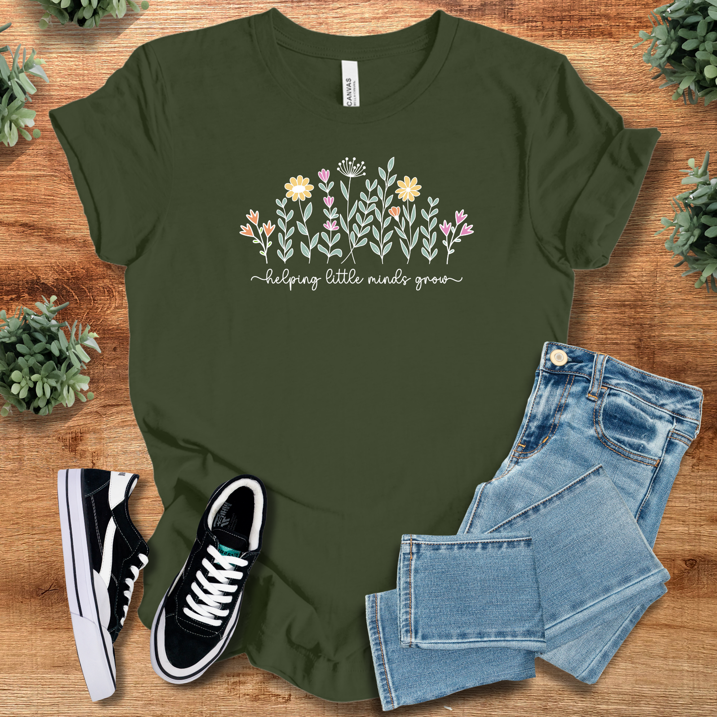 Wildflower Helping Little Minds Grow T‑Shirt | Soft Bella+Canvas Tee
