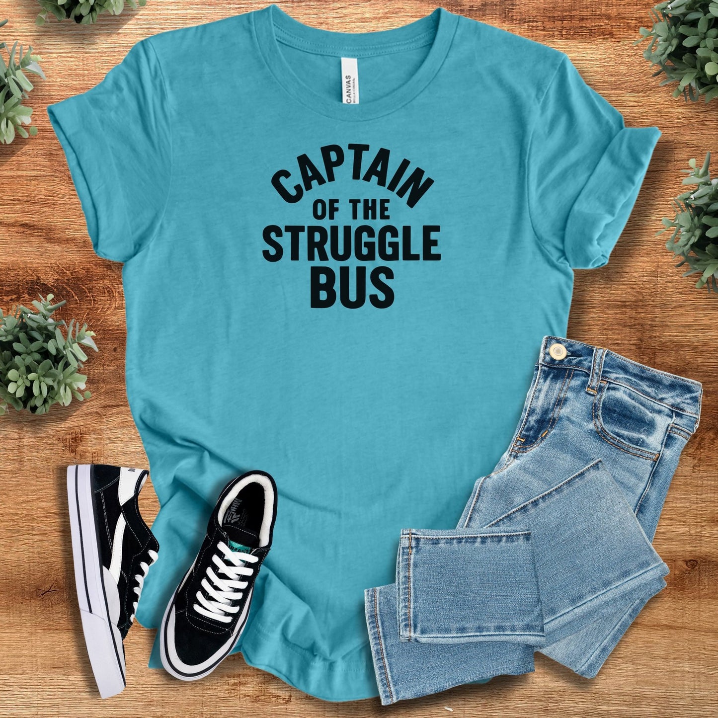 captain of the struggle bus | T-Shirt | Signature Vibes - Heather Aqua