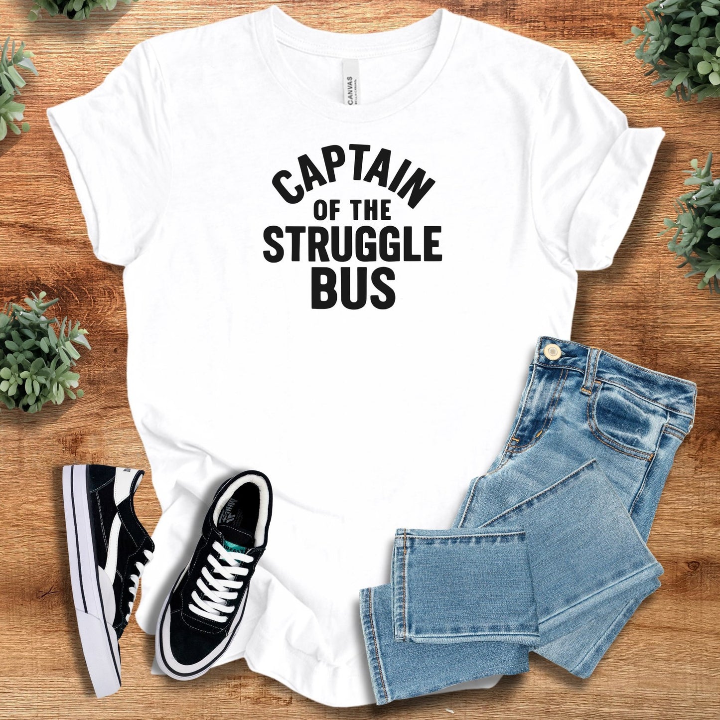captain of the struggle bus | T-Shirt | Signature Vibes - White