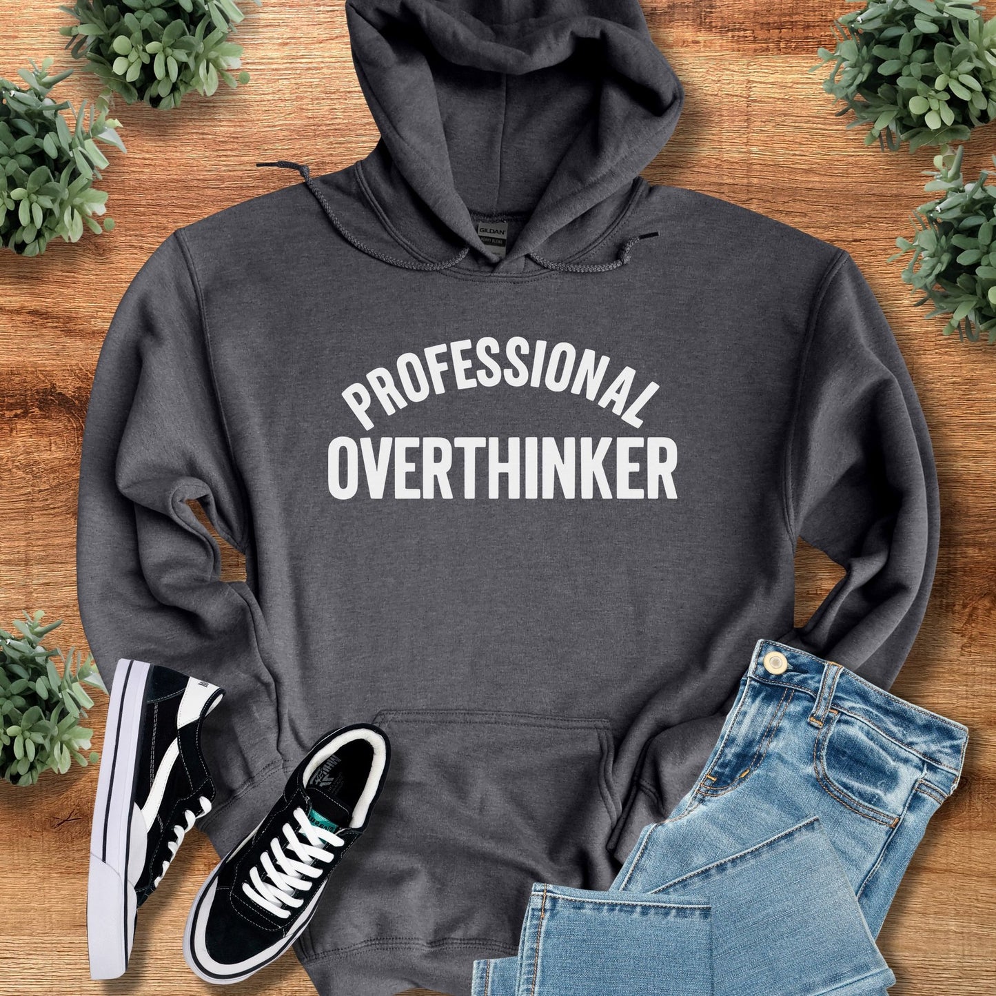 professional overthinker | Hoodie | Signature Vibes - Dark Heather