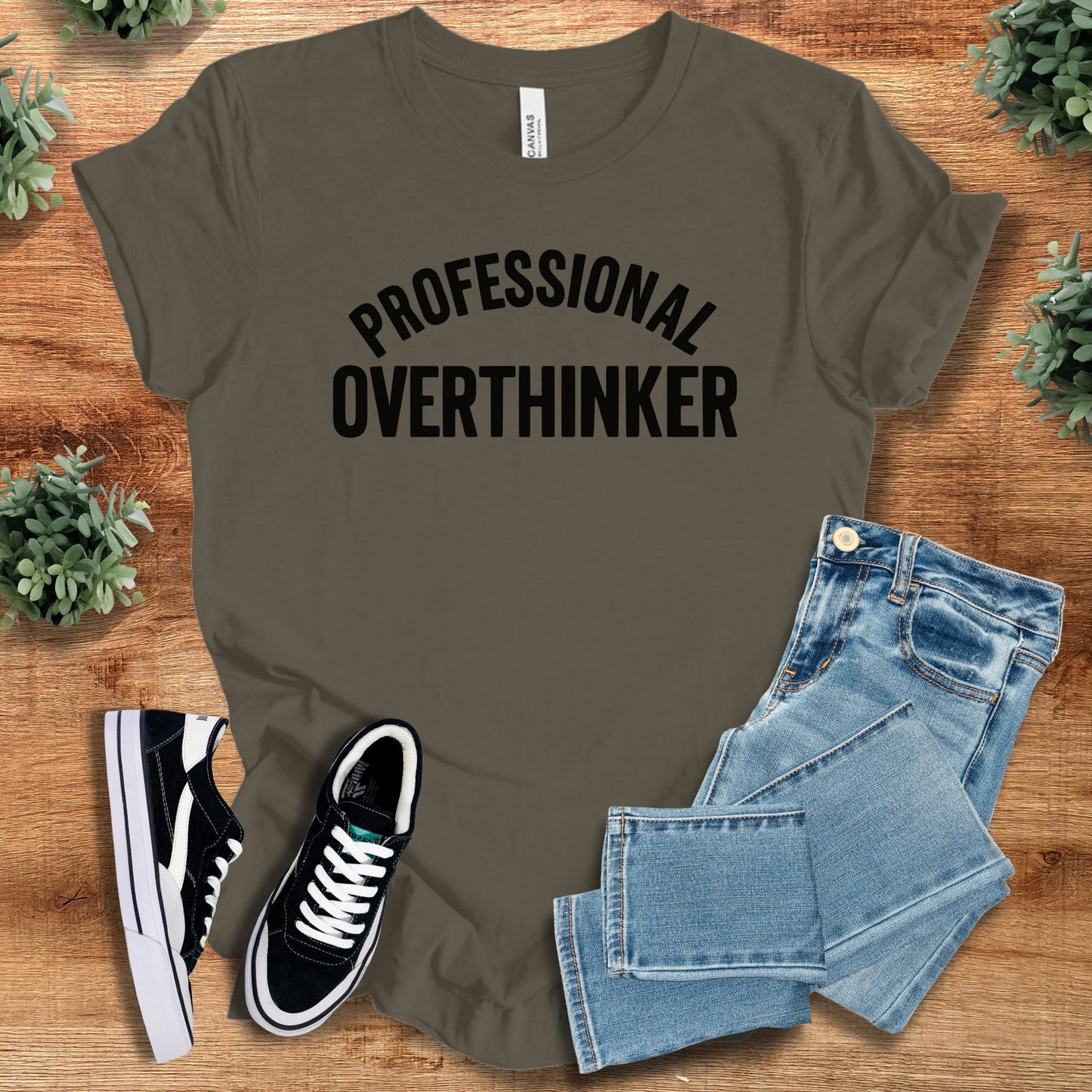 professional overthinker | T-Shirt | Signature Vibes - Army