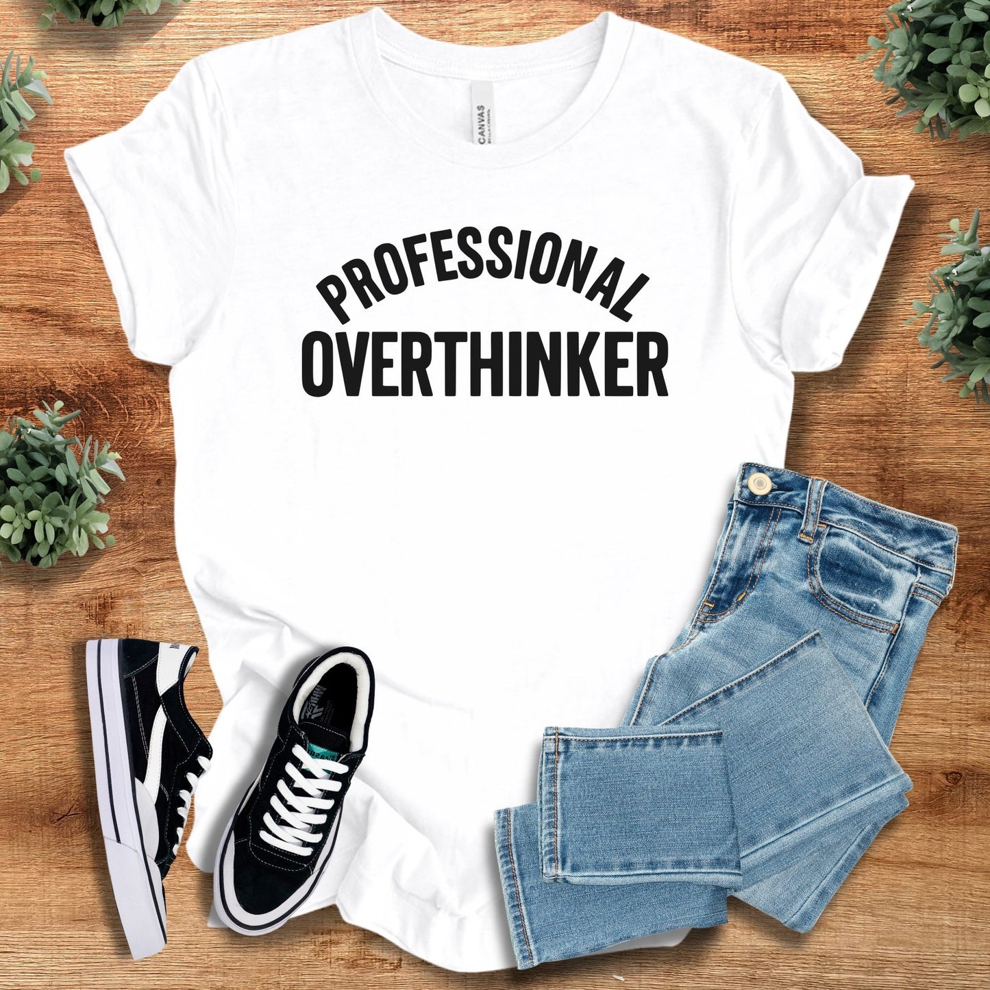 professional overthinker | T-Shirt | Signature Vibes - White