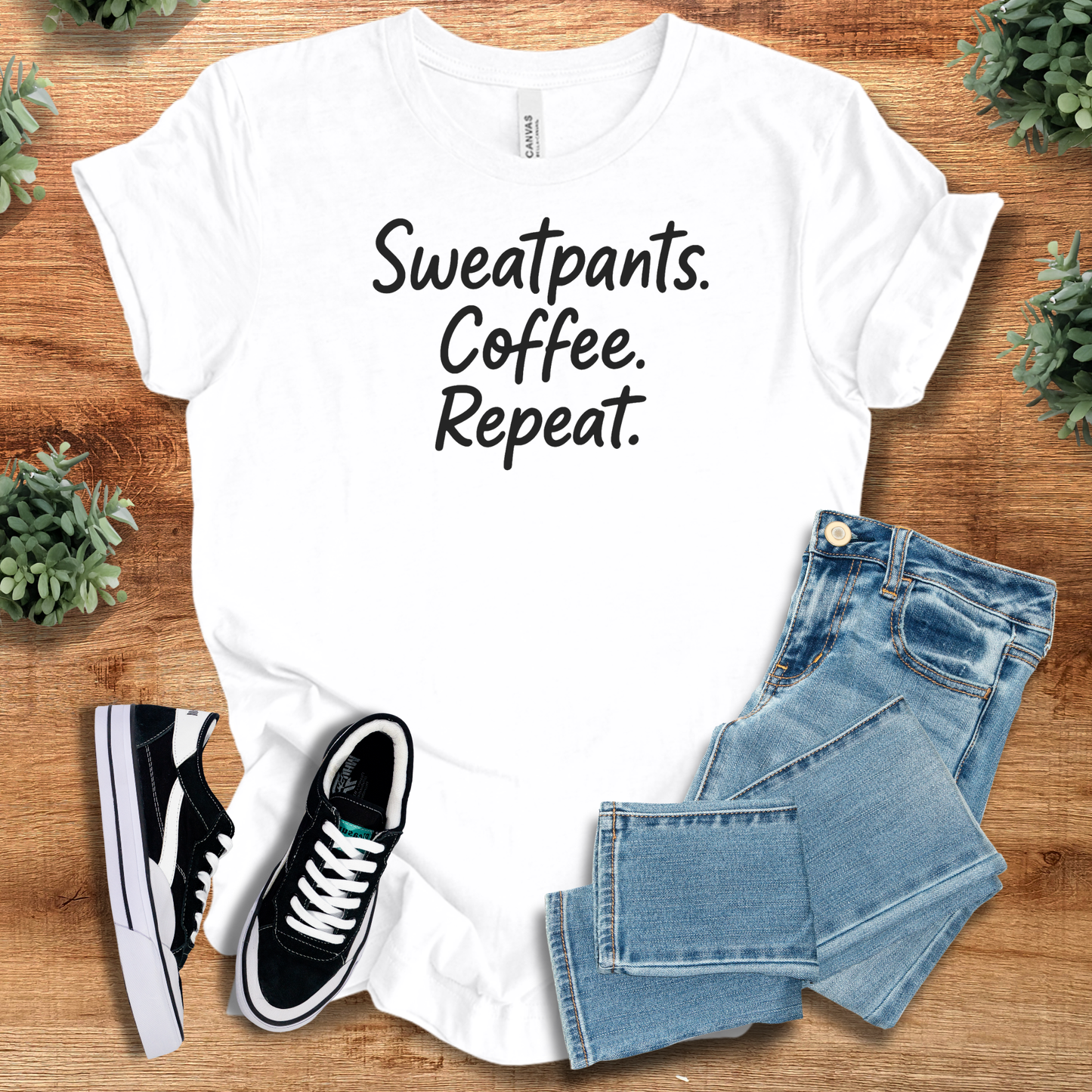 Sweatpants Coffee Repeat Tee