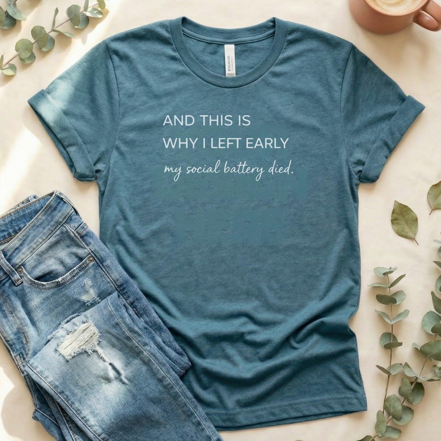 Funny Social Battery Died Graphic Tee product