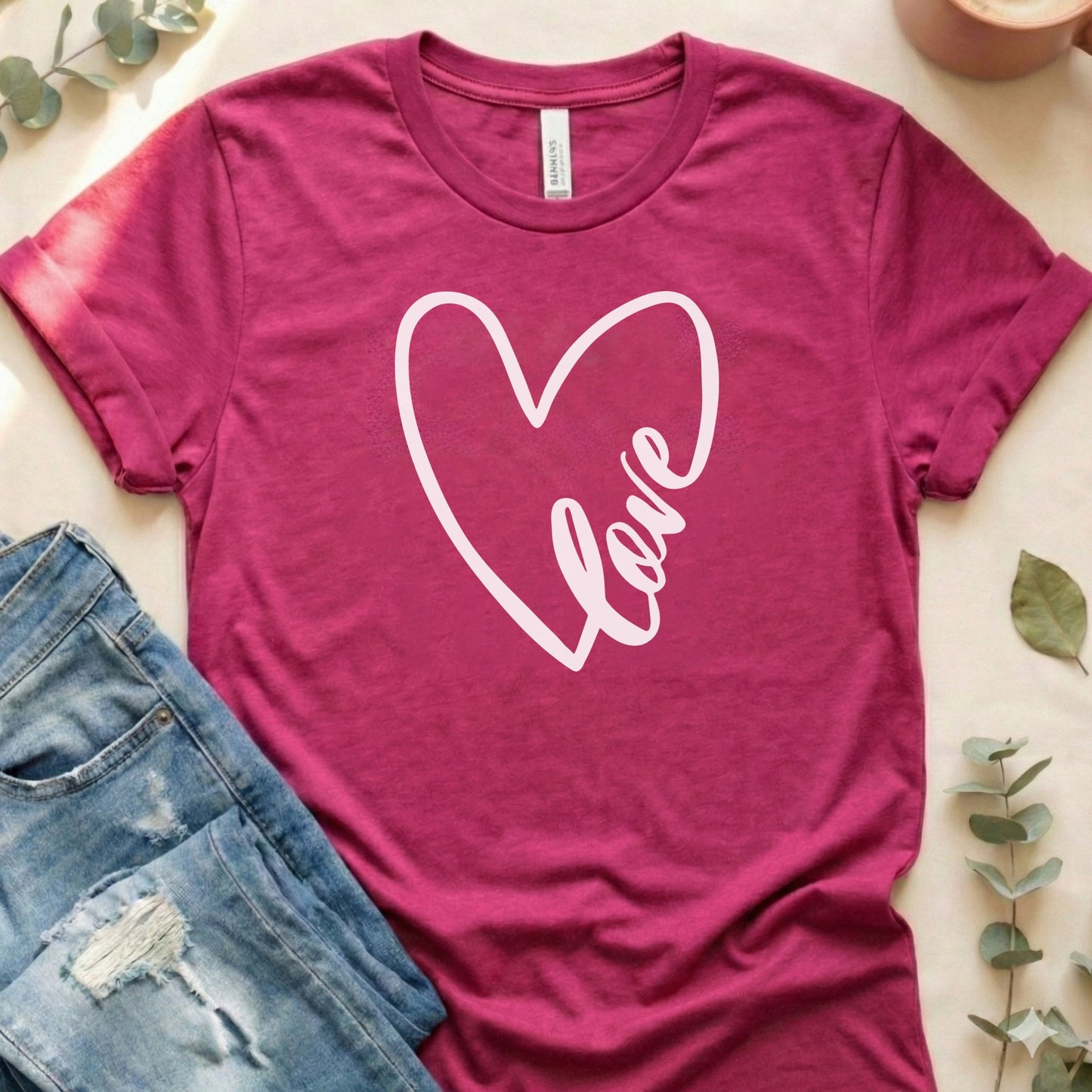 Heart Love Graphic Tee Valentine's Day T-Shirt Top