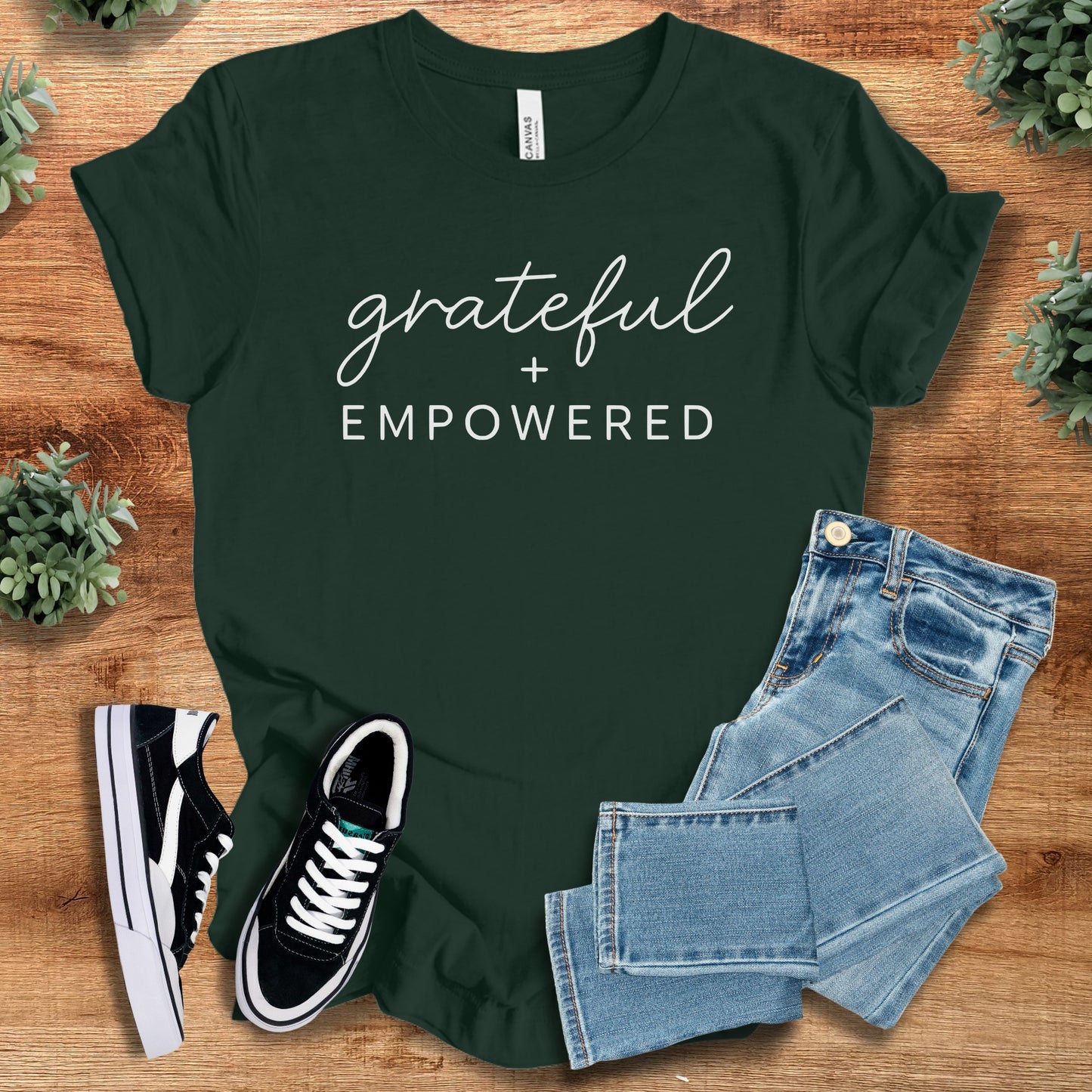 Grateful + Empowered Bella Canvas Tee