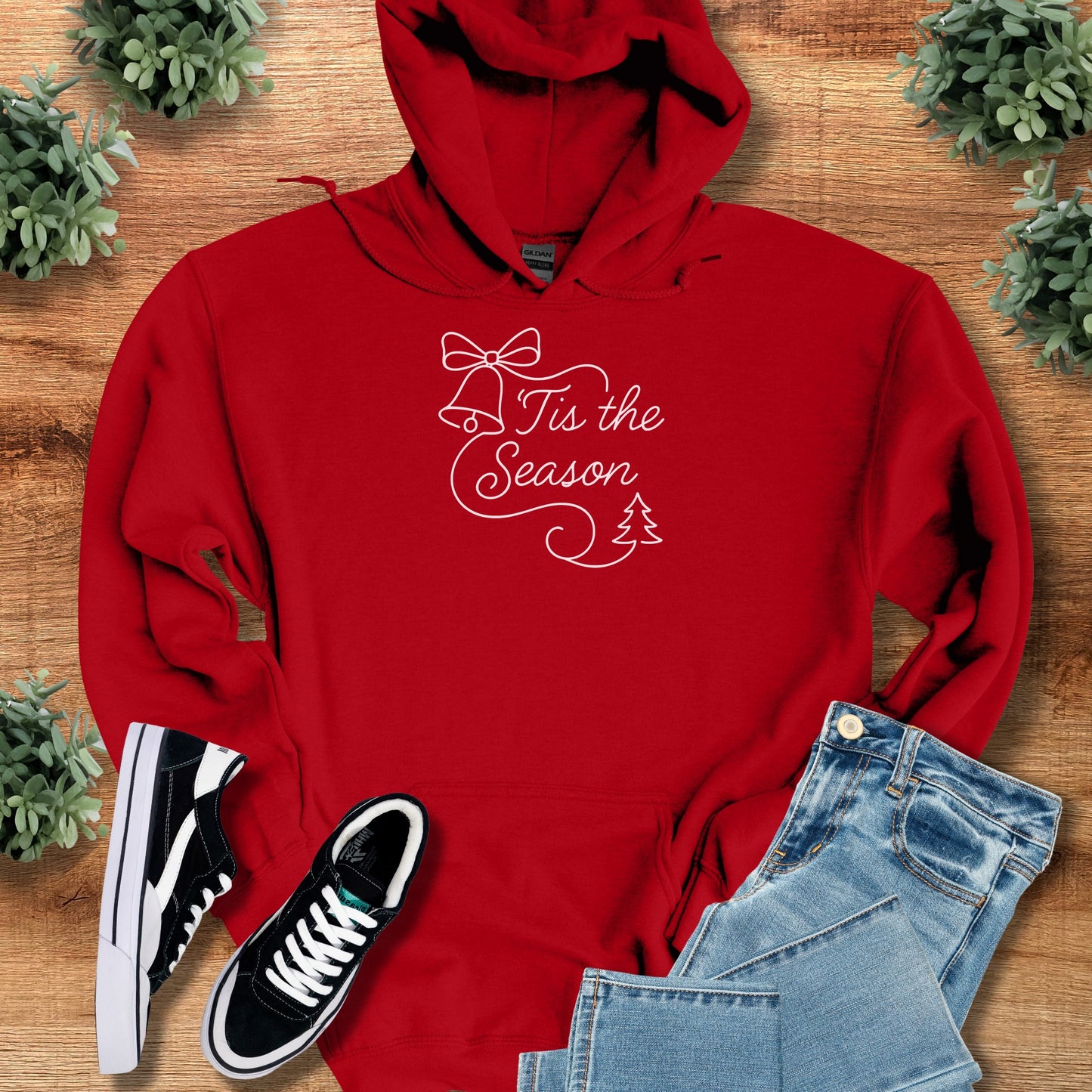Tis The Season Hoodie – Cozy Winter Sweatshirt With Adjustable Hood