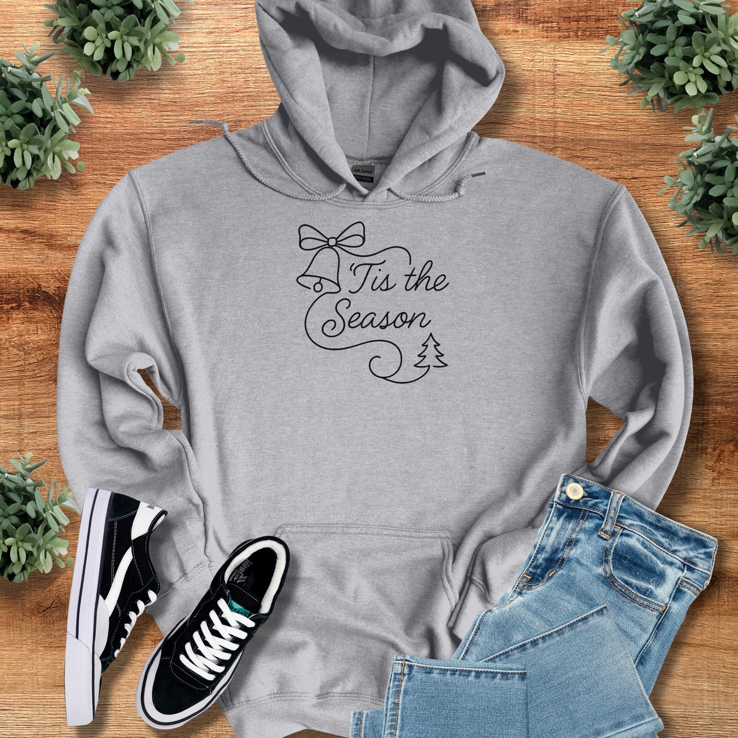 Tis The Season Hoodie – Cozy Winter Sweatshirt With Adjustable Hood