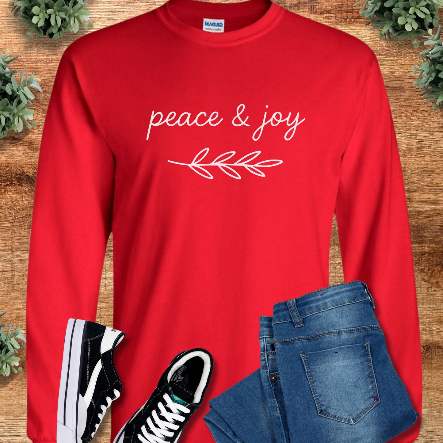 Peace & Joy Organic Cotton Classic Fit Long Sleeve Tee