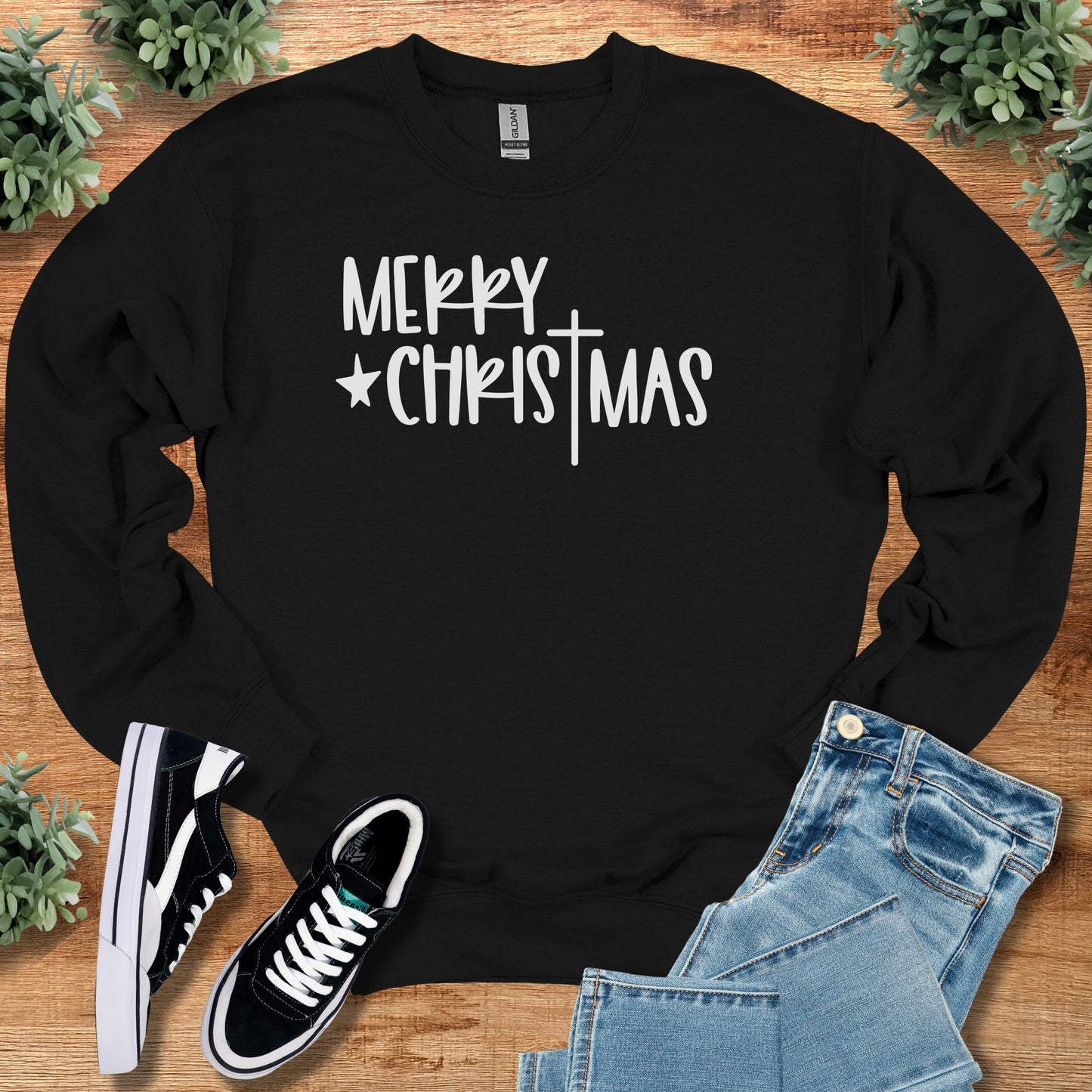 Christmas Sweatshirt - Cozy Winter Wear Embroidered Pullover With Classic Crew Neck