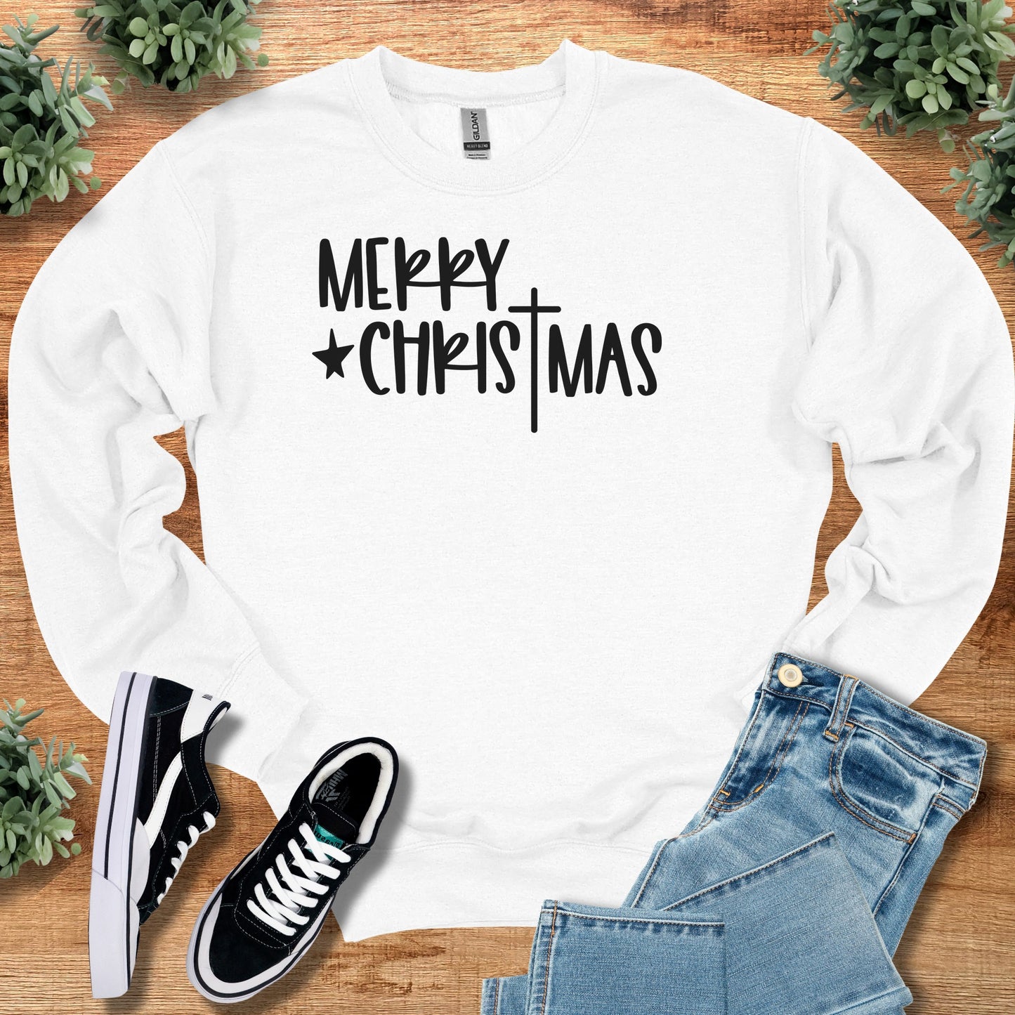 Christmas Sweatshirt - Cozy Winter Wear Embroidered Pullover With Classic Crew Neck