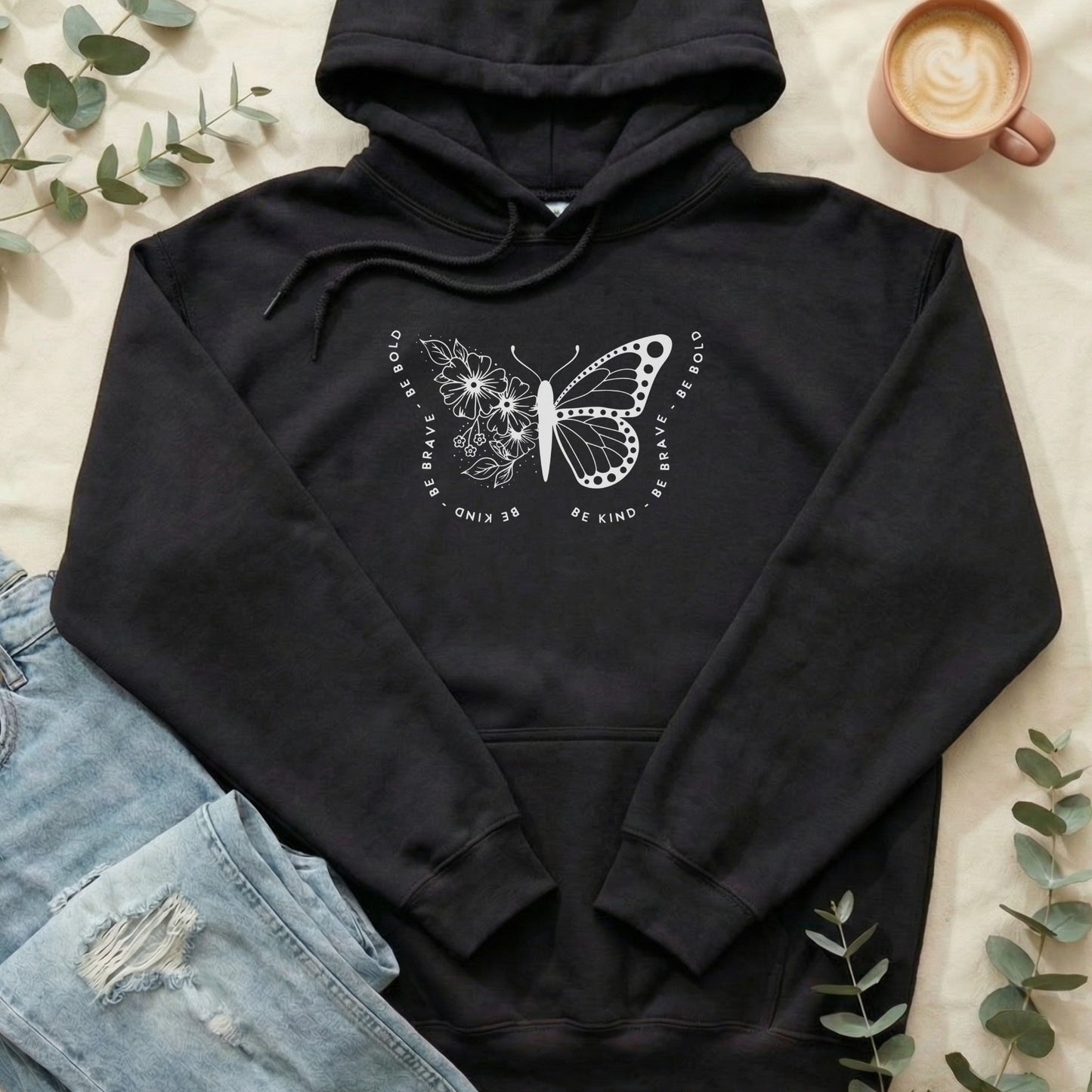 Be Kind Be Brave Butterfly Hoodie