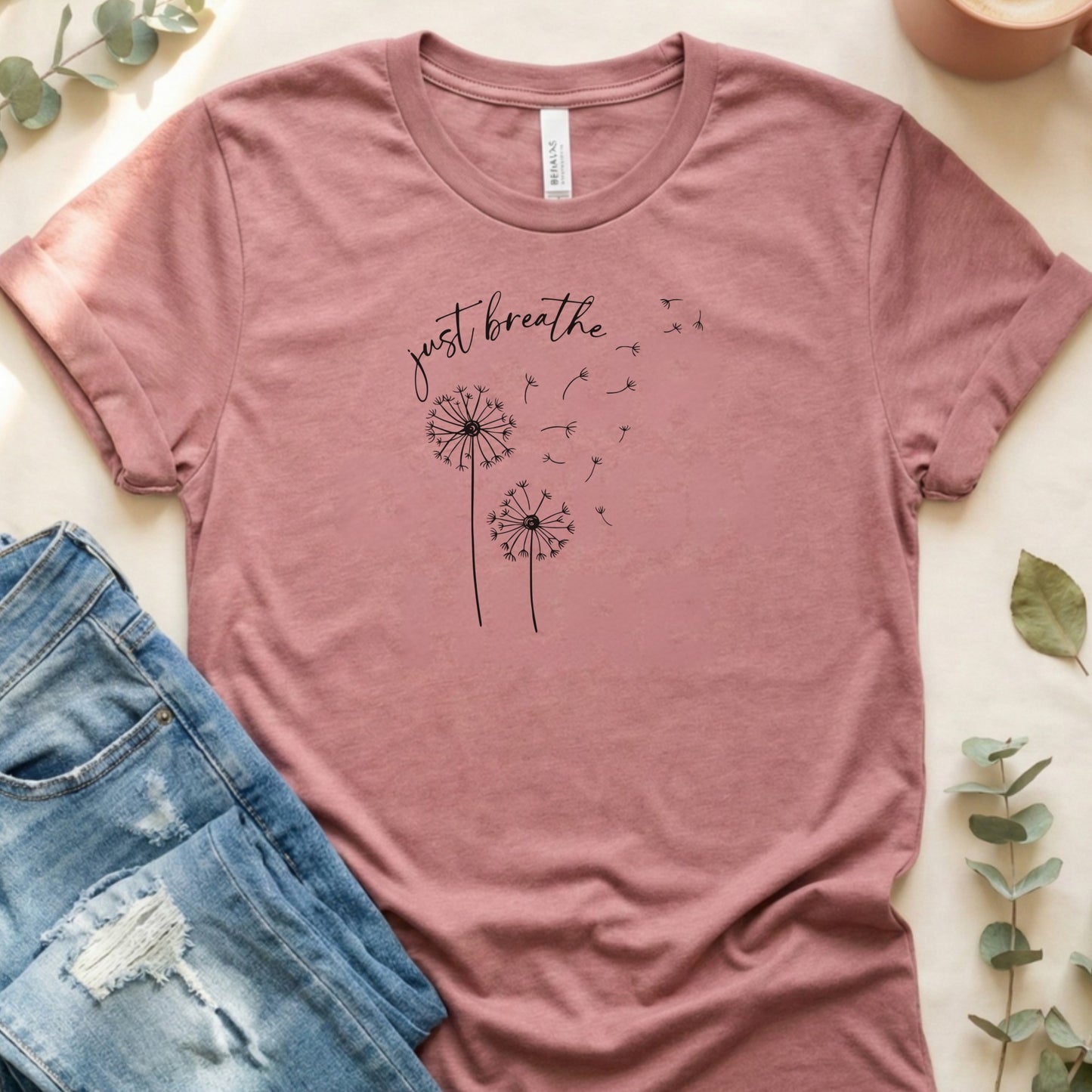 Just Breathe Dandelion Graphic Print T-shirt