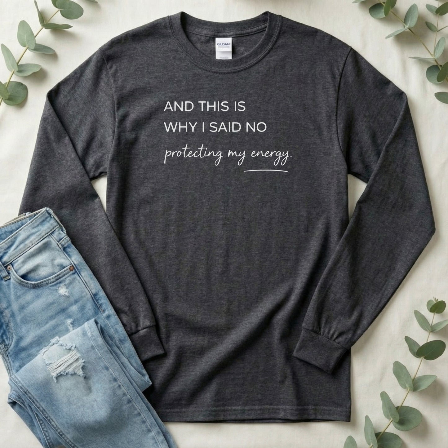 Protecting My Energy Casual Long Sleeve Shirt