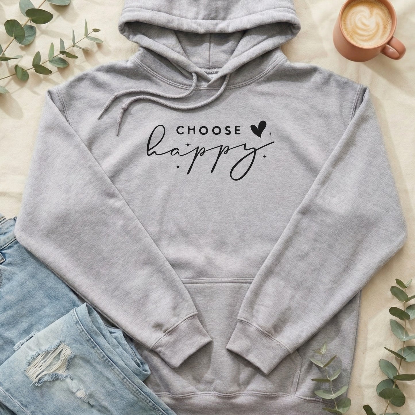 Choose Happy Graphic Hoodie for Comfort and Style
