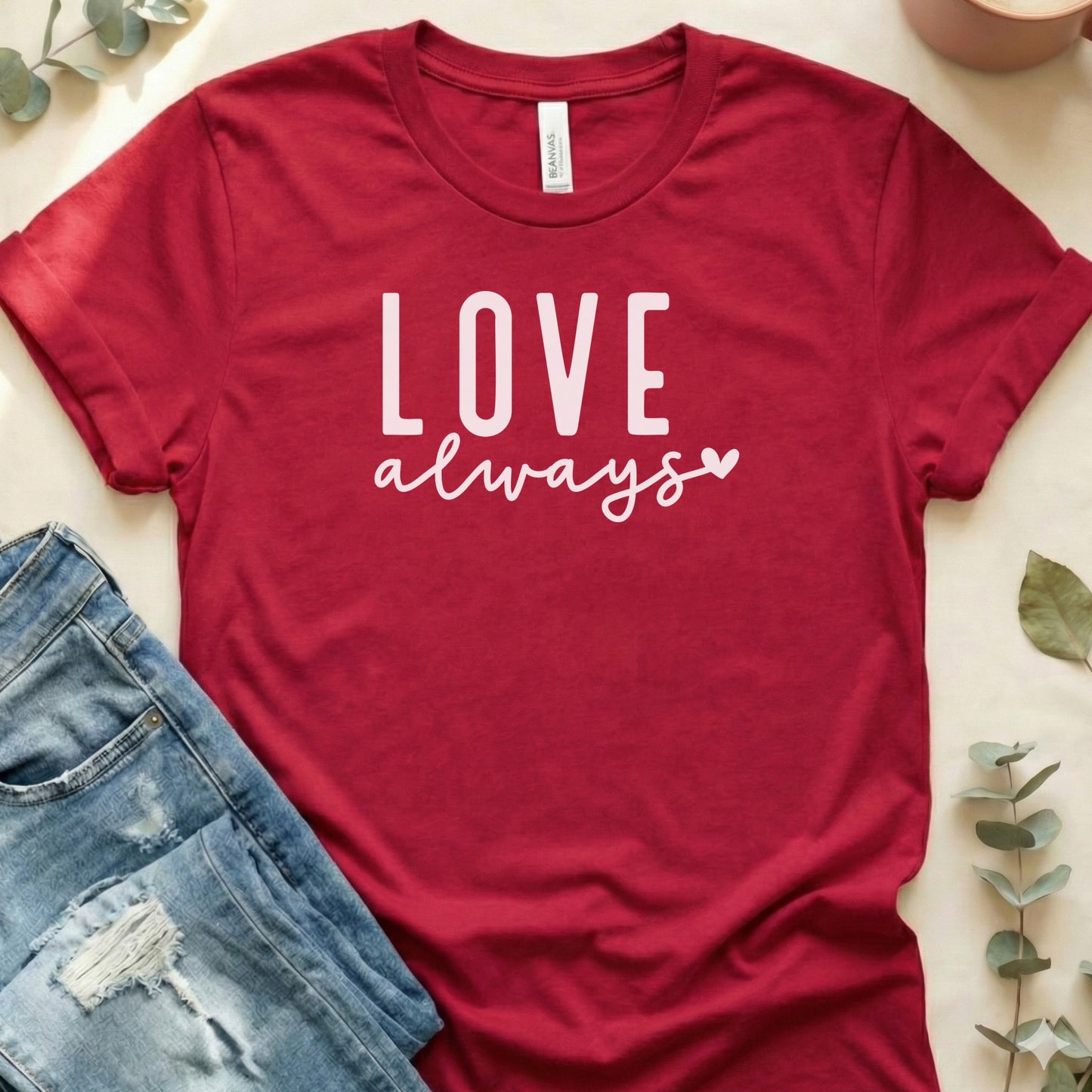 Love Always Heart Graphic Short Sleeve Shirt Product