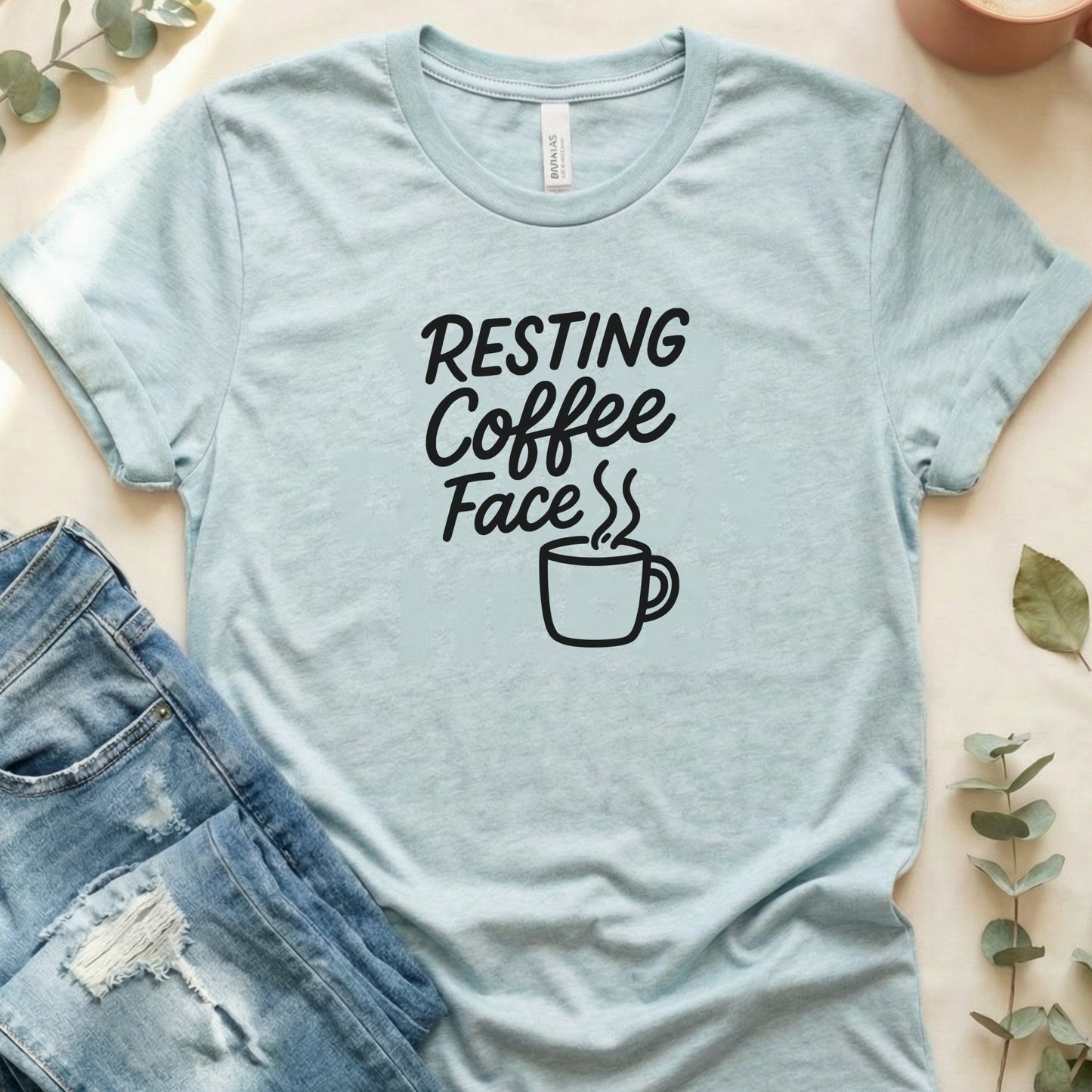 Resting Coffee Face Funny Graphic Tee Shirt