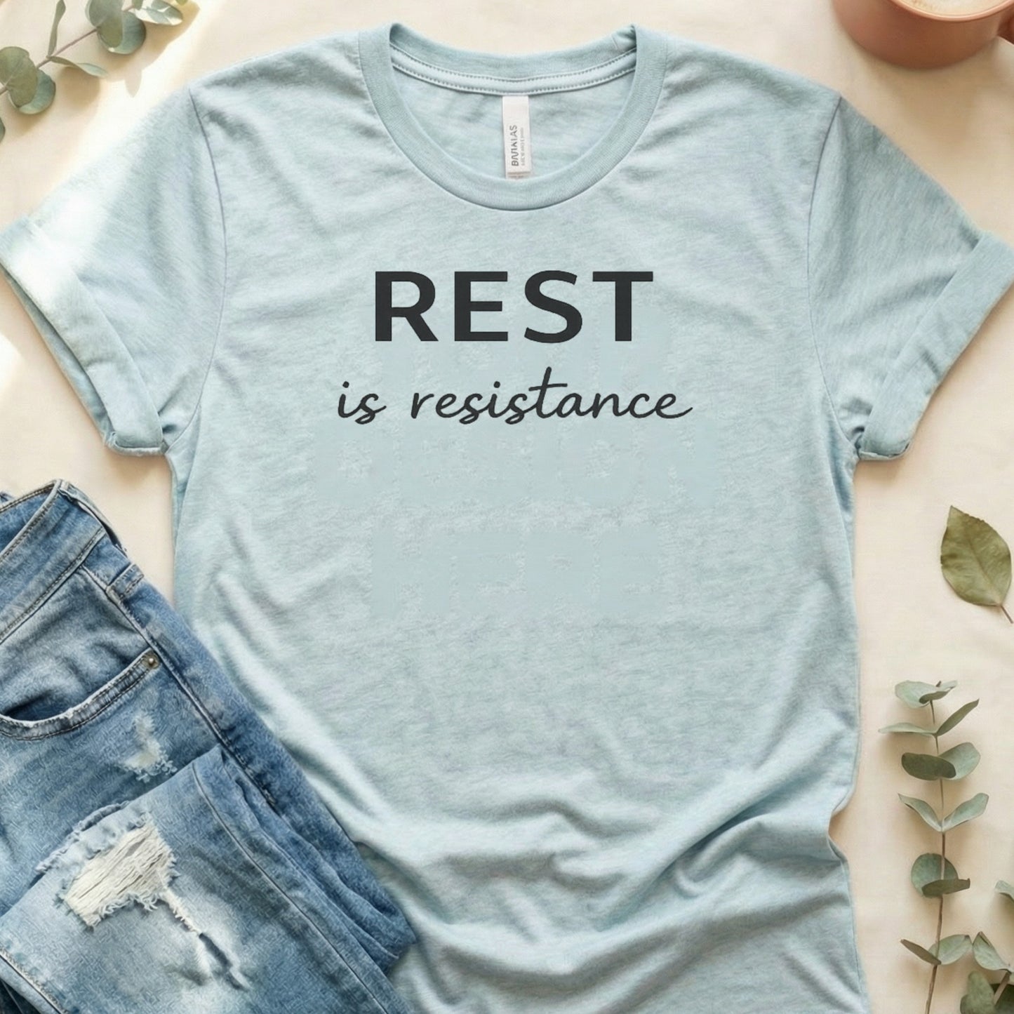 Rest Is Resistance Graphic Lettering Stylish T-Shirt