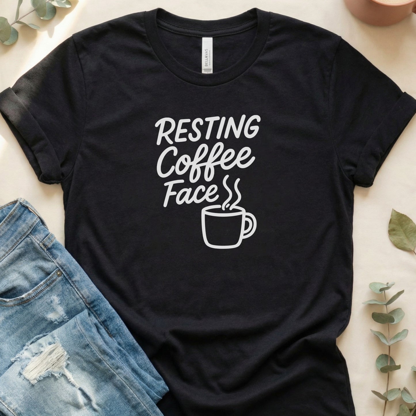 Resting Coffee Face Funny Graphic T-Shirt for Coffee Lovers