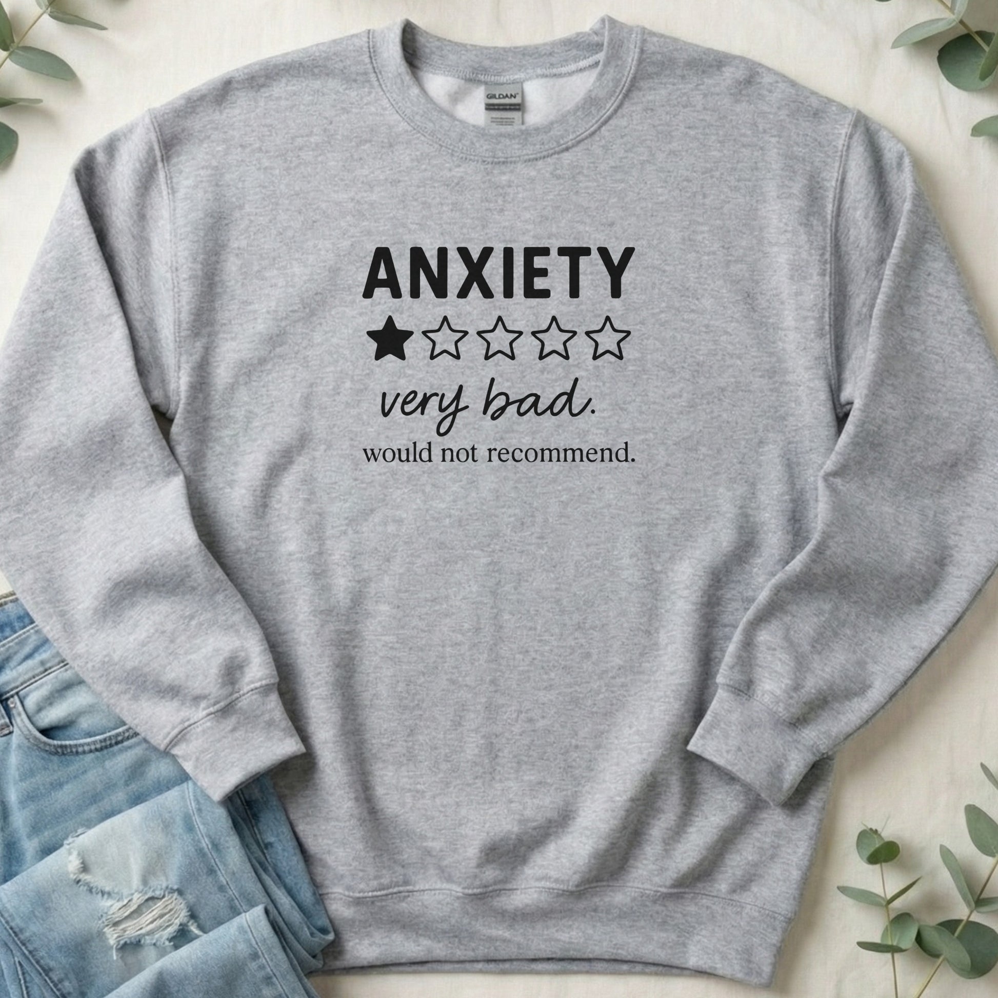Anxiety Very Bad One Star Rating Sweatshirt Product