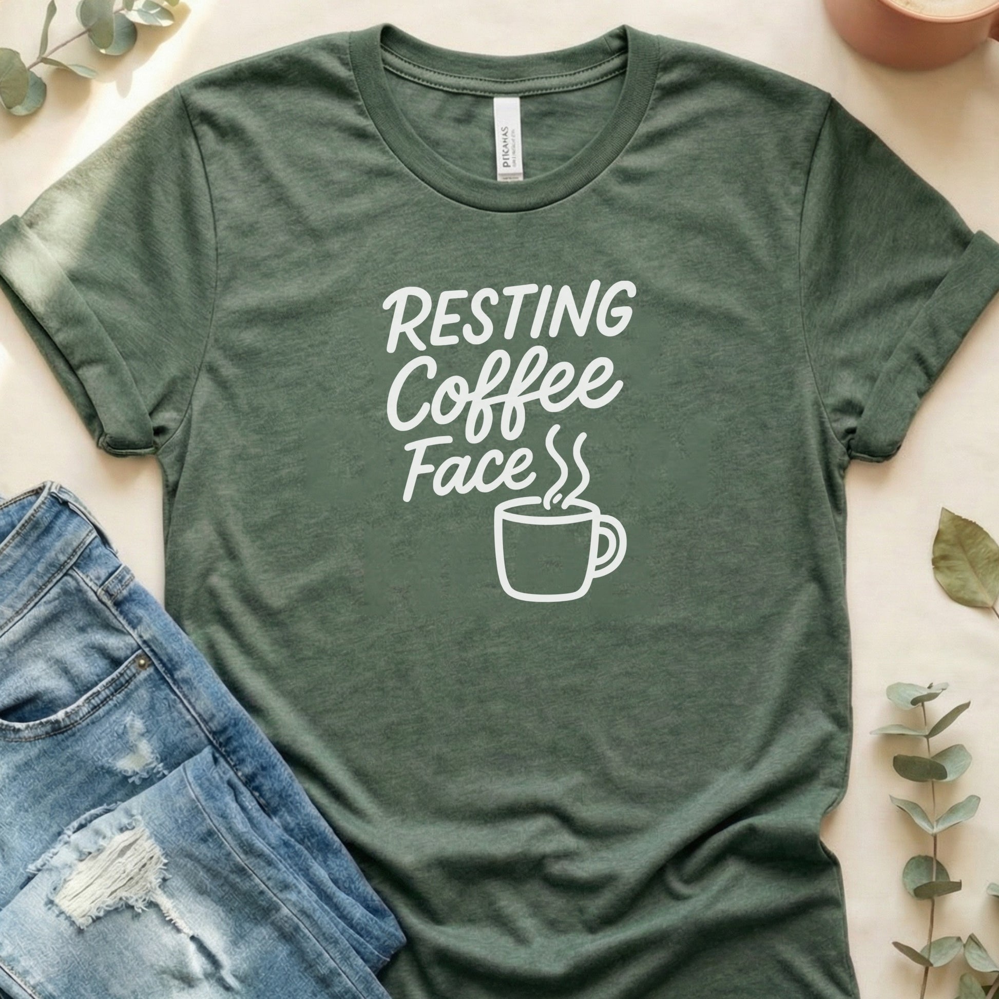 Resting Coffee Face Graphic Tee Shirt for Coffee Lovers