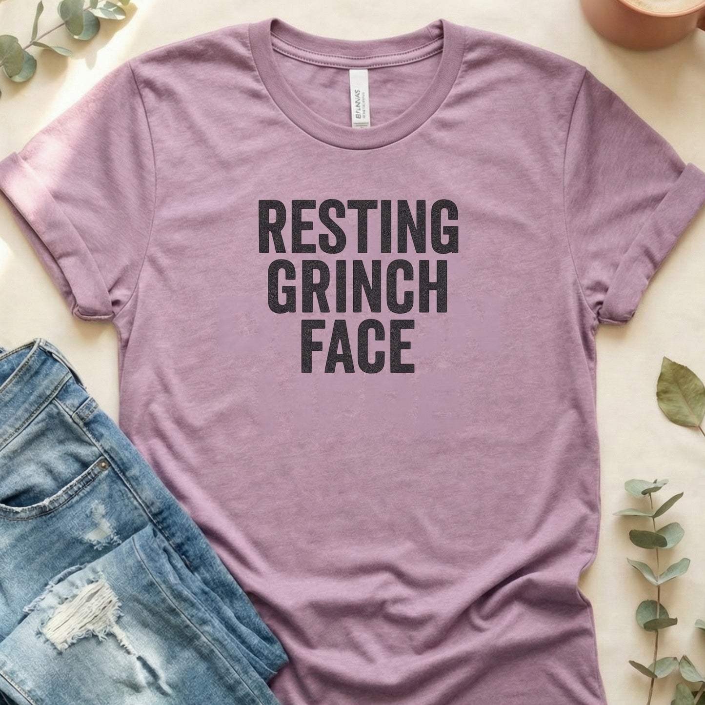 Resting Grinch Face Graphic Tee Shirt