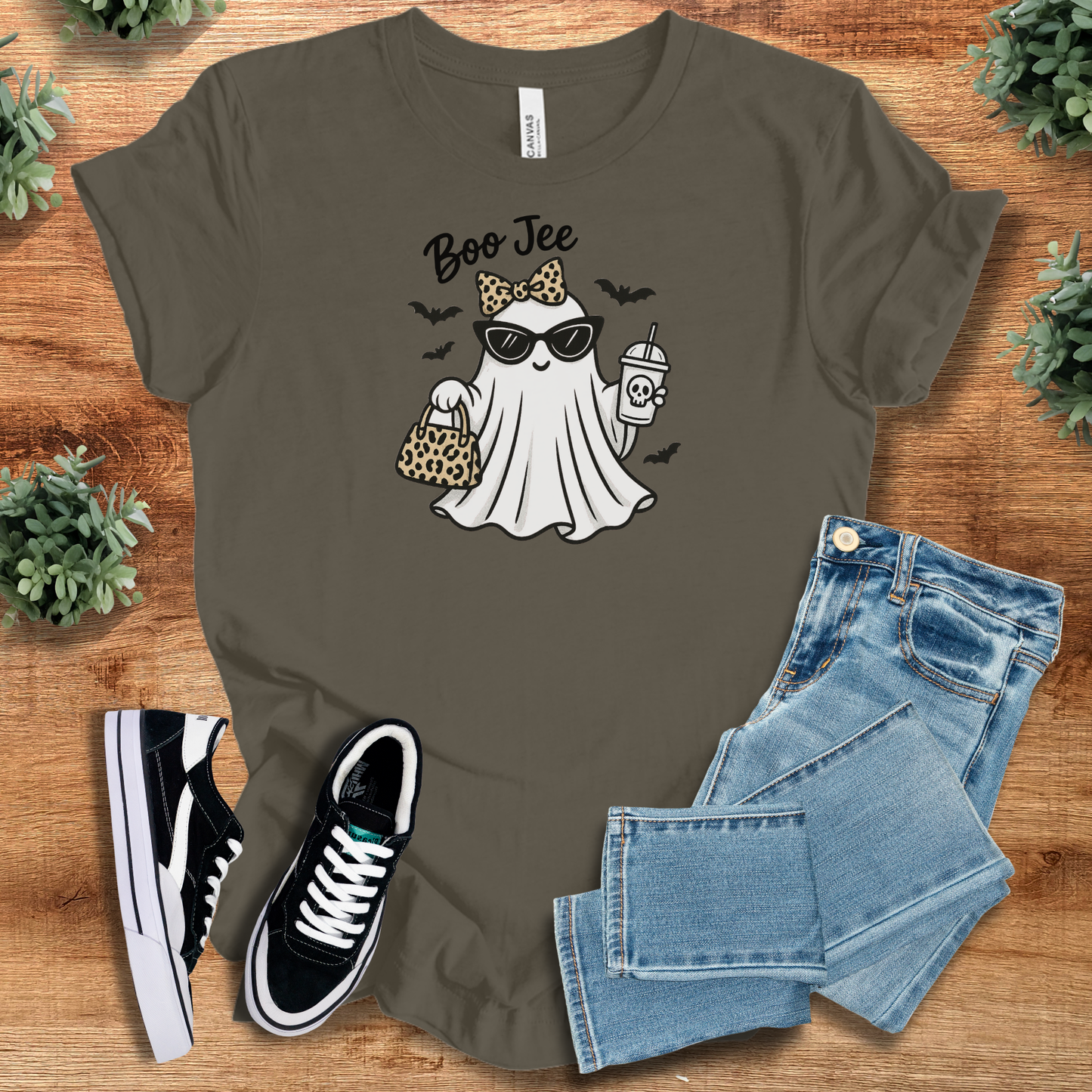 Boo Jee Ghost Shirt | Funny Halloween Graphic Tee | Bella Canvas Unisex