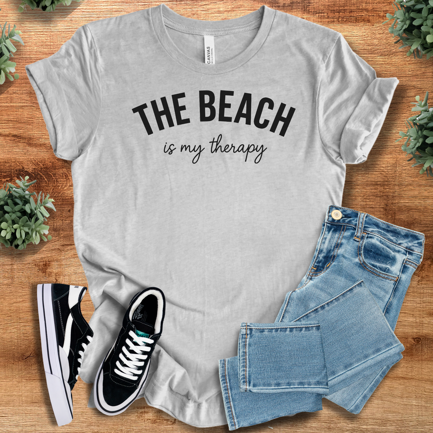 The Beach Is My Therapy T‑Shirt | Soft Bella+Canvas Tee