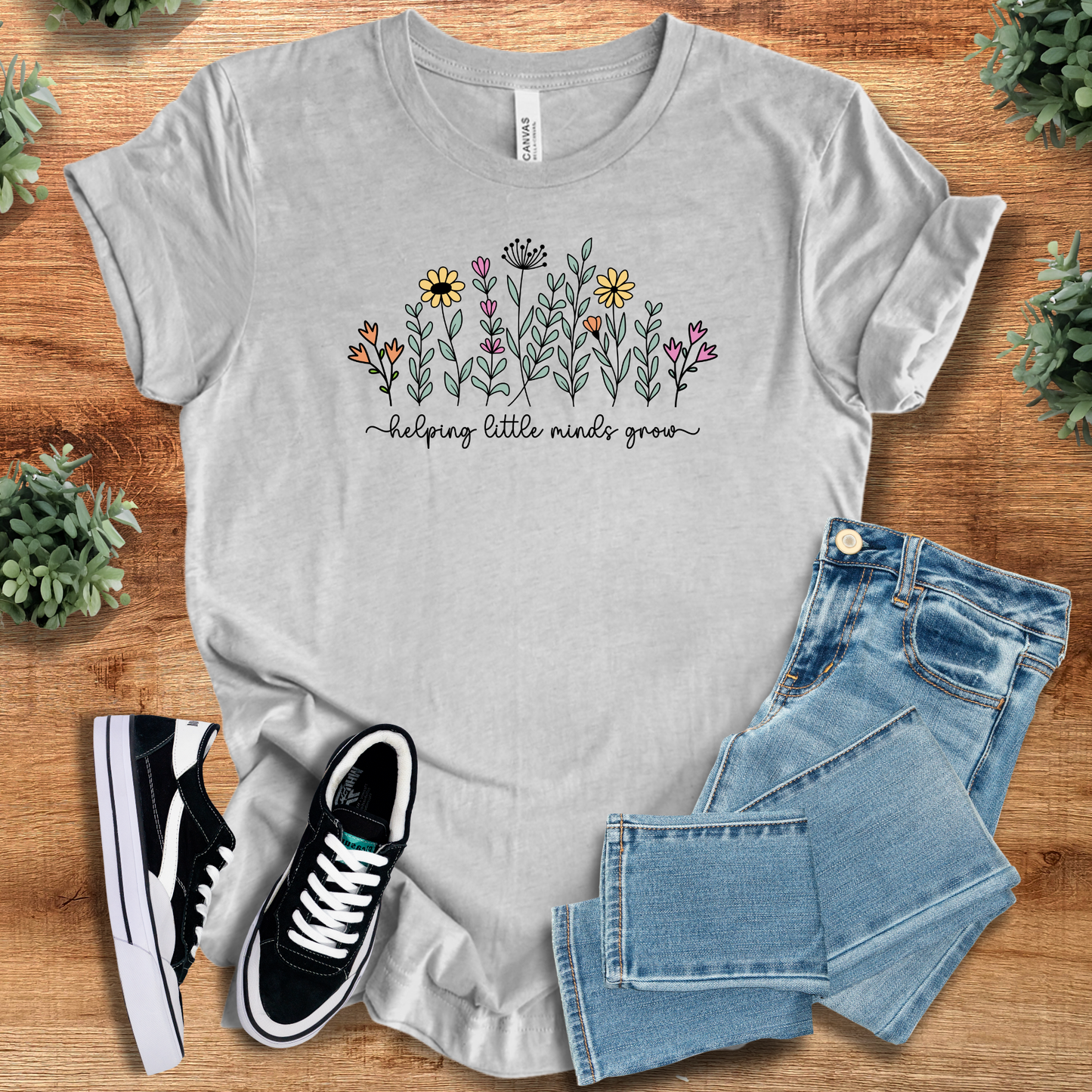 Wildflower Helping Little Minds Grow T‑Shirt | Soft Bella+Canvas Tee