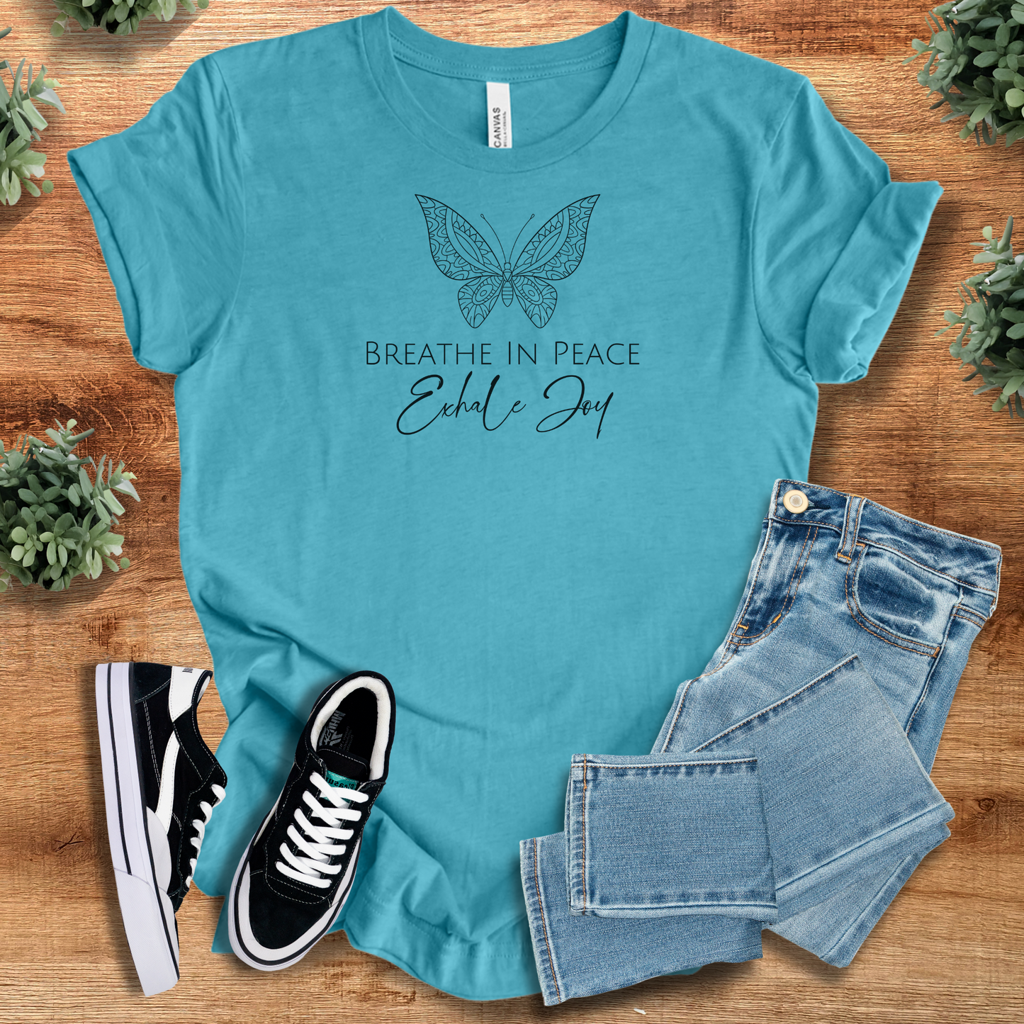 Breathe In Peace Exhale Joy T‑Shirt | Soft Bella+Canvas Tee