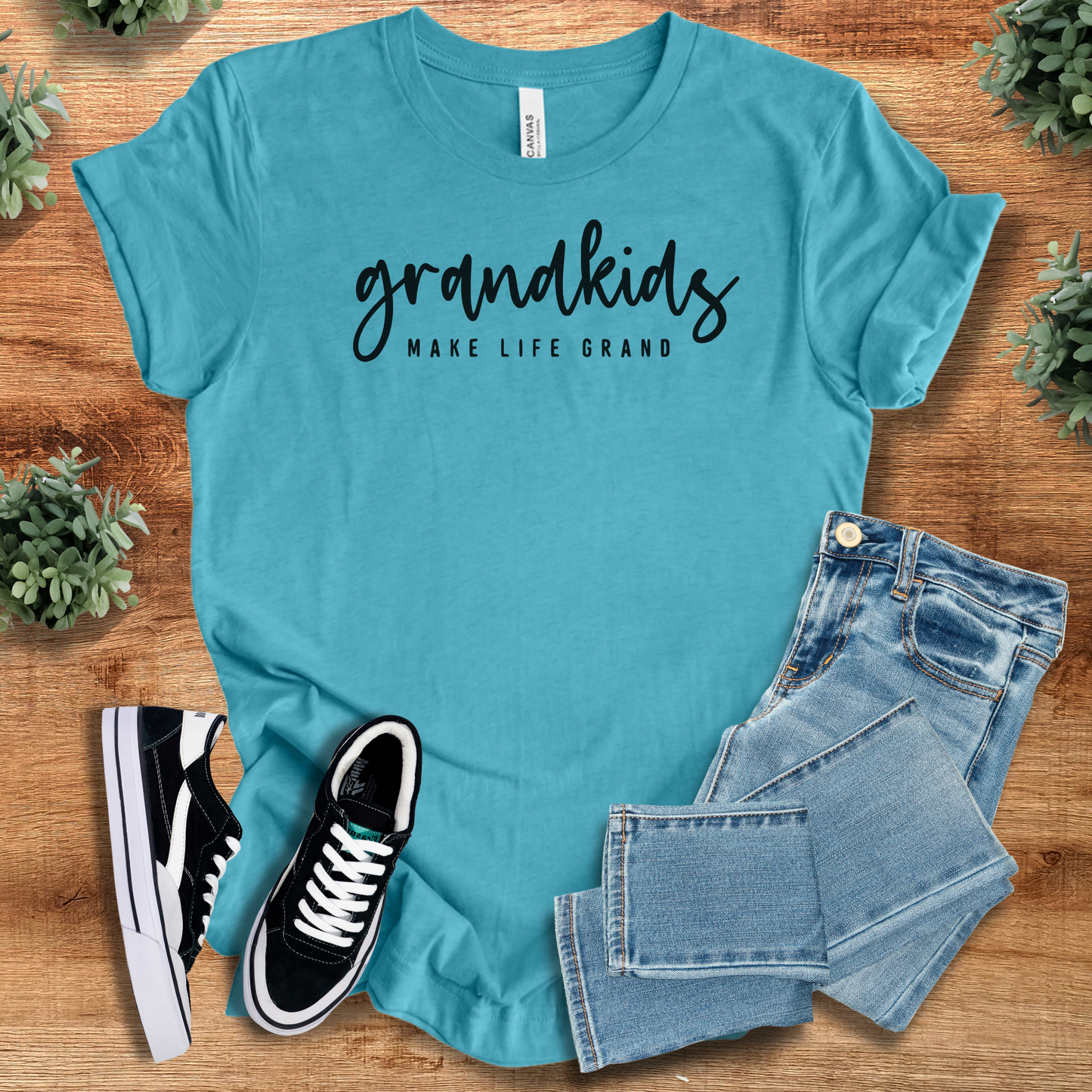 Grandkids Make Life Grand Tee T‑Shirt | Soft Bella+Canvas Tee