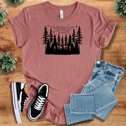 Soft-cream t-shirt with '' text, flat lay styled on a wooden surface.
