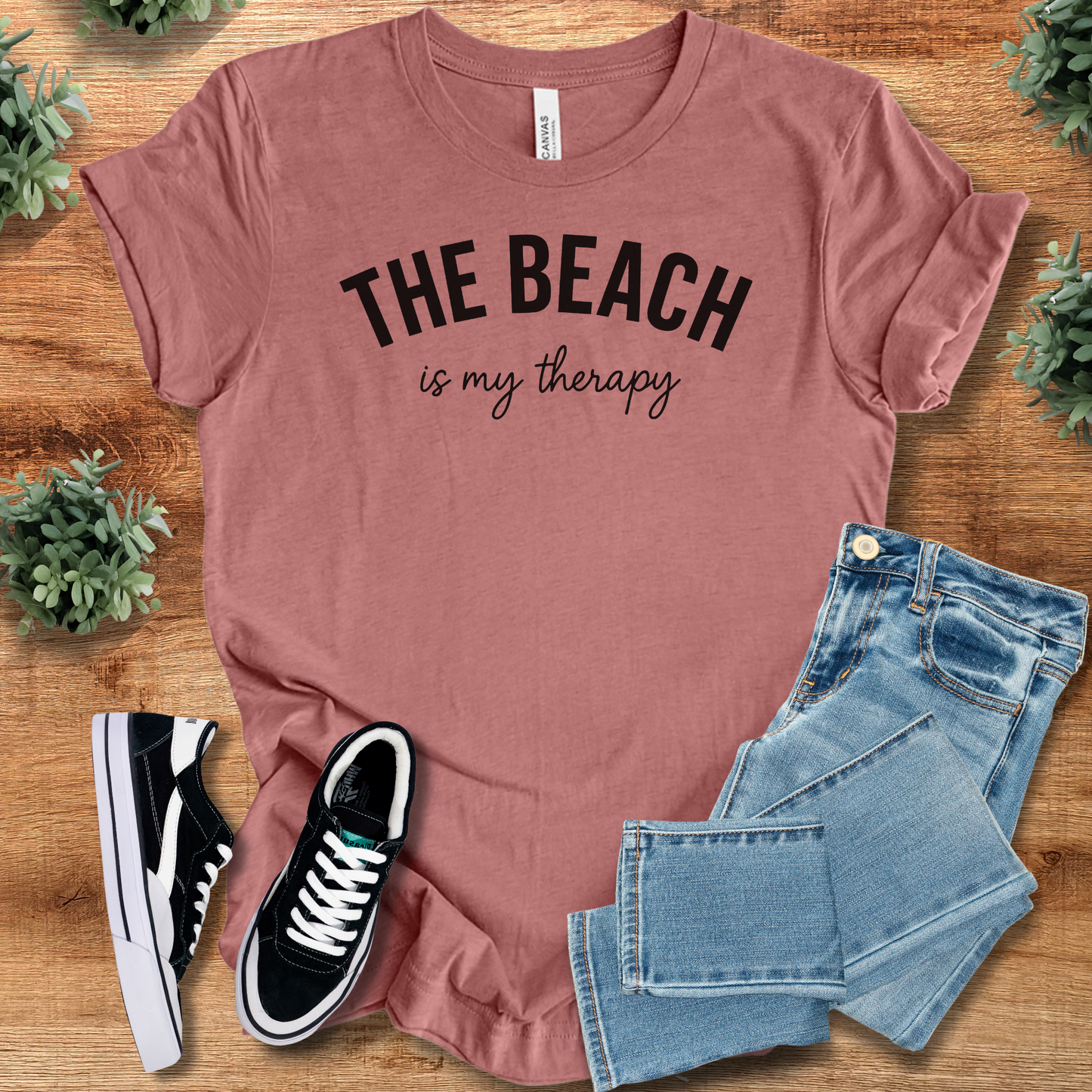 The Beach Is My Therapy T‑Shirt | Soft Bella+Canvas Tee