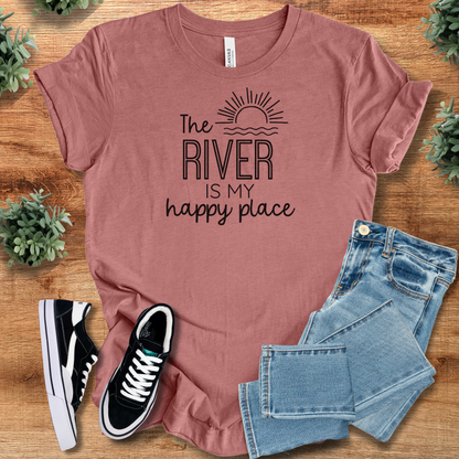 The River Is My Happy Place T‑Shirt | Soft Bella+Canvas Tee
