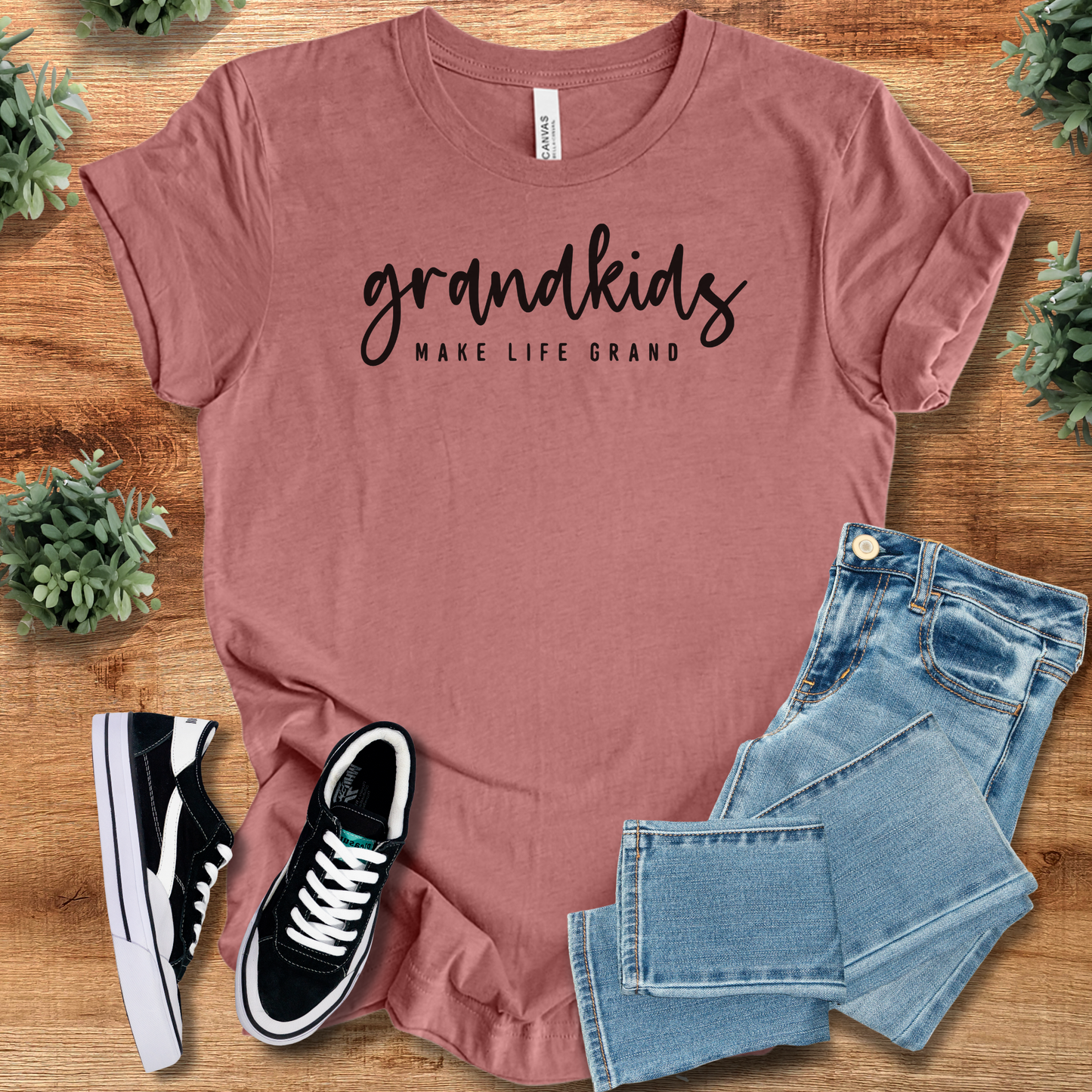 Grandkids Make Life Grand Tee T‑Shirt | Soft Bella+Canvas Tee