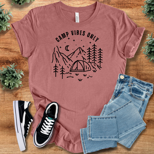 Camp Vibes Only T‑Shirt | Soft Bella+Canvas Tee